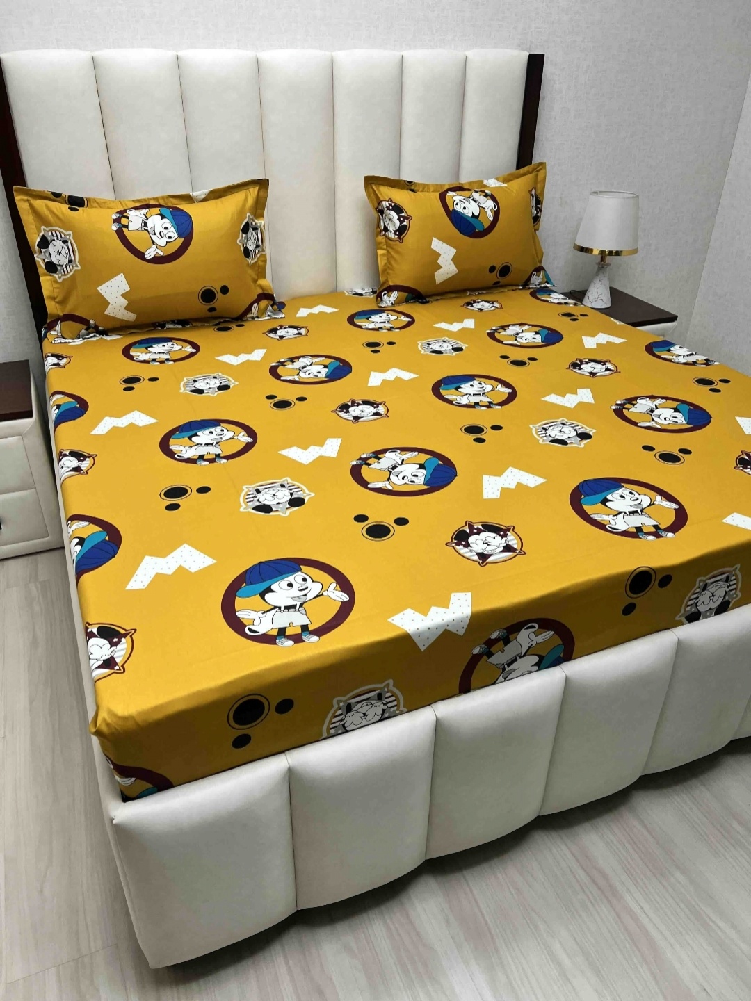 Pure Decor Passion Fur Yellow Cartoon Characters Cotton 250 TC Bedsheet Set-2.28mx2.54m
Pure Decor Passion Fur Yellow Cartoon Characters Cotton 250 TC Bedsheet Set-2.28mx2.54m