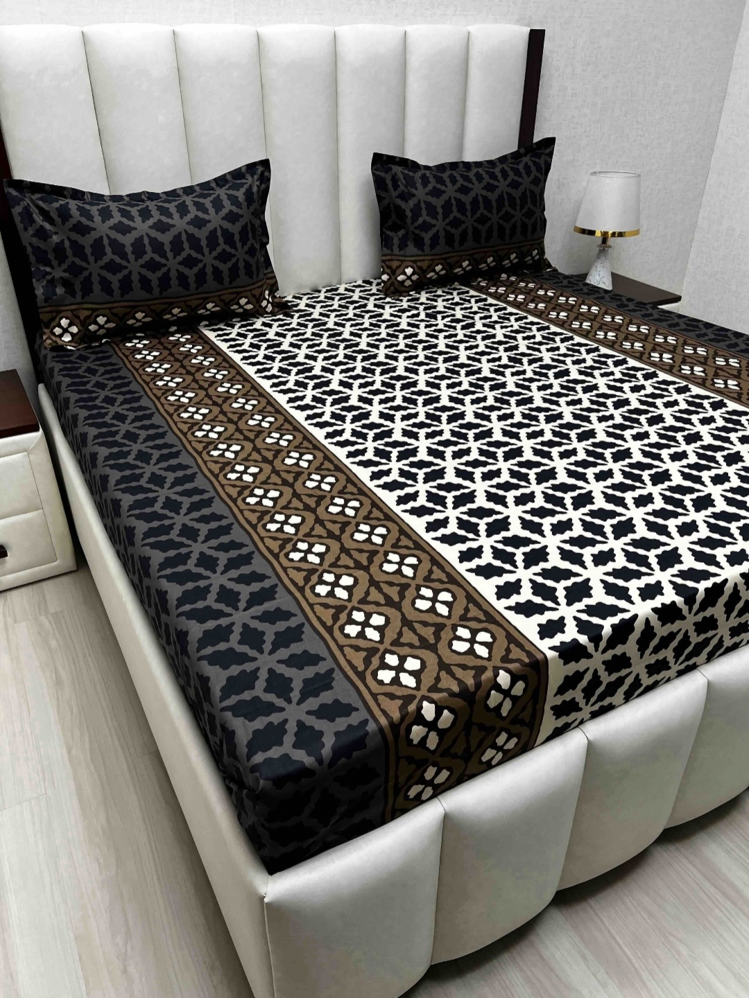 Pure Decor Passion Fur Brown & White Geometric Cotton 230TC Queen Bedsheet Set-2.28mx2.54m
Pure Decor Passion Fur Brown & White Geometric Cotton 230TC Queen Bedsheet Set-2.28mx2.54m