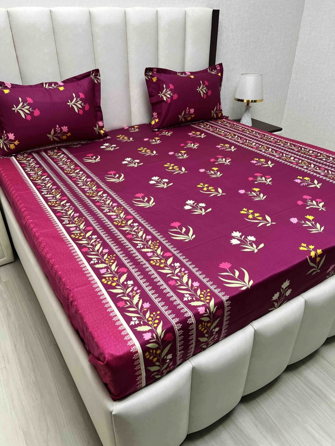 Pure Decor Passion Fur Purple & White Floral Cotton 230 TC Queen Bedsheet Set-2.28mx2.54m
Pure Decor Passion Fur Purple & White Floral Cotton 230 TC Queen Bedsheet Set-2.28mx2.54m