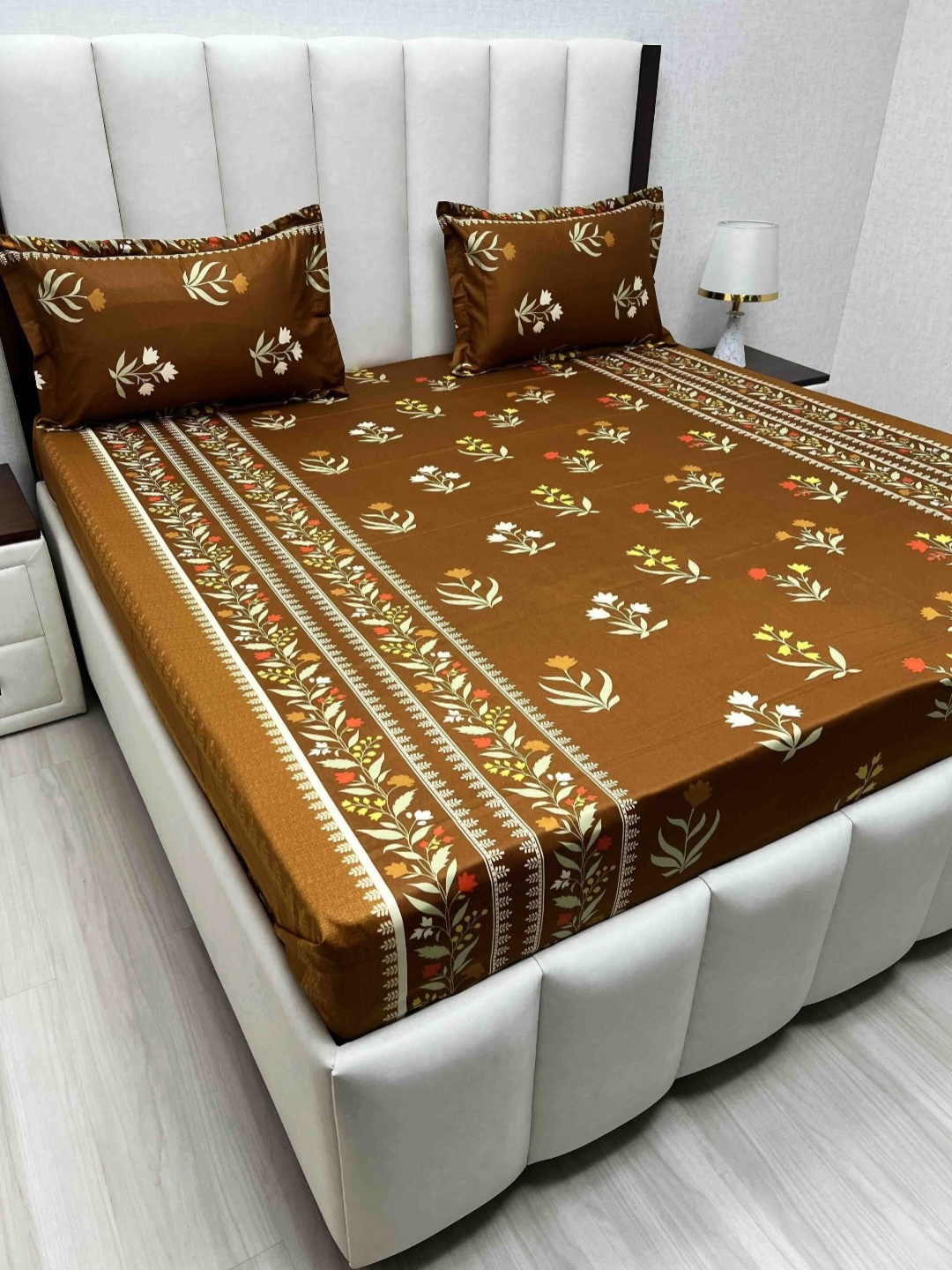 Pure Decor Passion Fur Brown & White Floral Cotton 230 TC Queen Bedsheet Set-2.28mx2.54m
Pure Decor Passion Fur Brown & White Floral Cotton 230 TC Queen Bedsheet Set-2.28mx2.54m