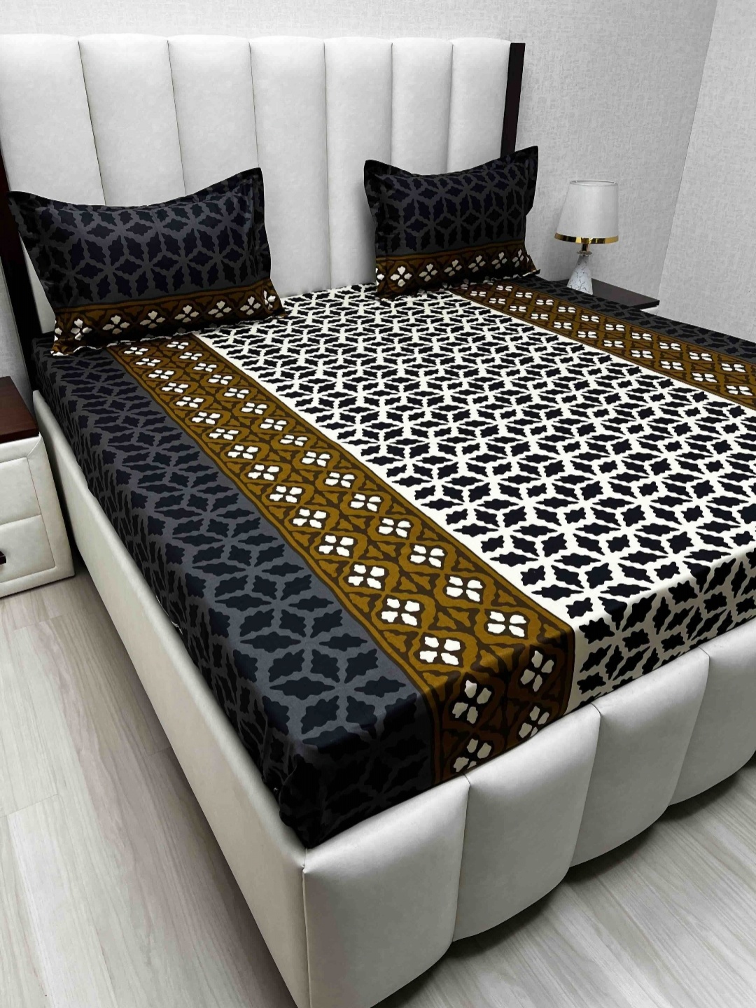 Pure Decor Passion Fur Brown & White Geometric Cotton 230TC Queen Bedsheet Set-2.28mx2.54m
Pure Decor Passion Fur Brown & White Geometric Cotton 230TC Queen Bedsheet Set-2.28mx2.54m