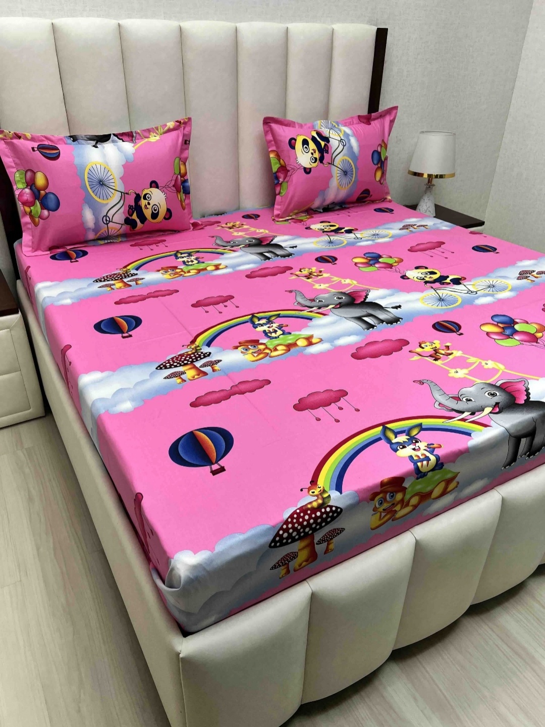 Pure Decor Pink Cartoon Characters Pure Cotton 220 TC Queen Bedsheet Set 2.28 m x 2.54 m
Pure Decor Pink Cartoon Characters Pure Cotton 220 TC Queen Bedsheet Set 2.28 m x 2.54 m