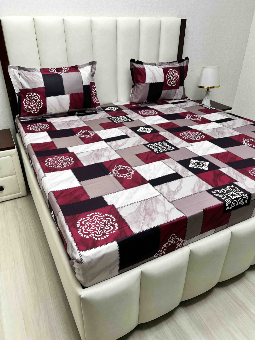 Pure Decor White Ethnic Motifs Pure Cotton 210 TC Queen Bedsheet Set 2.28 m x 2.54 m
Pure Decor White Ethnic Motifs Pure Cotton 210 TC Queen Bedsheet Set 2.28 m x 2.54 m