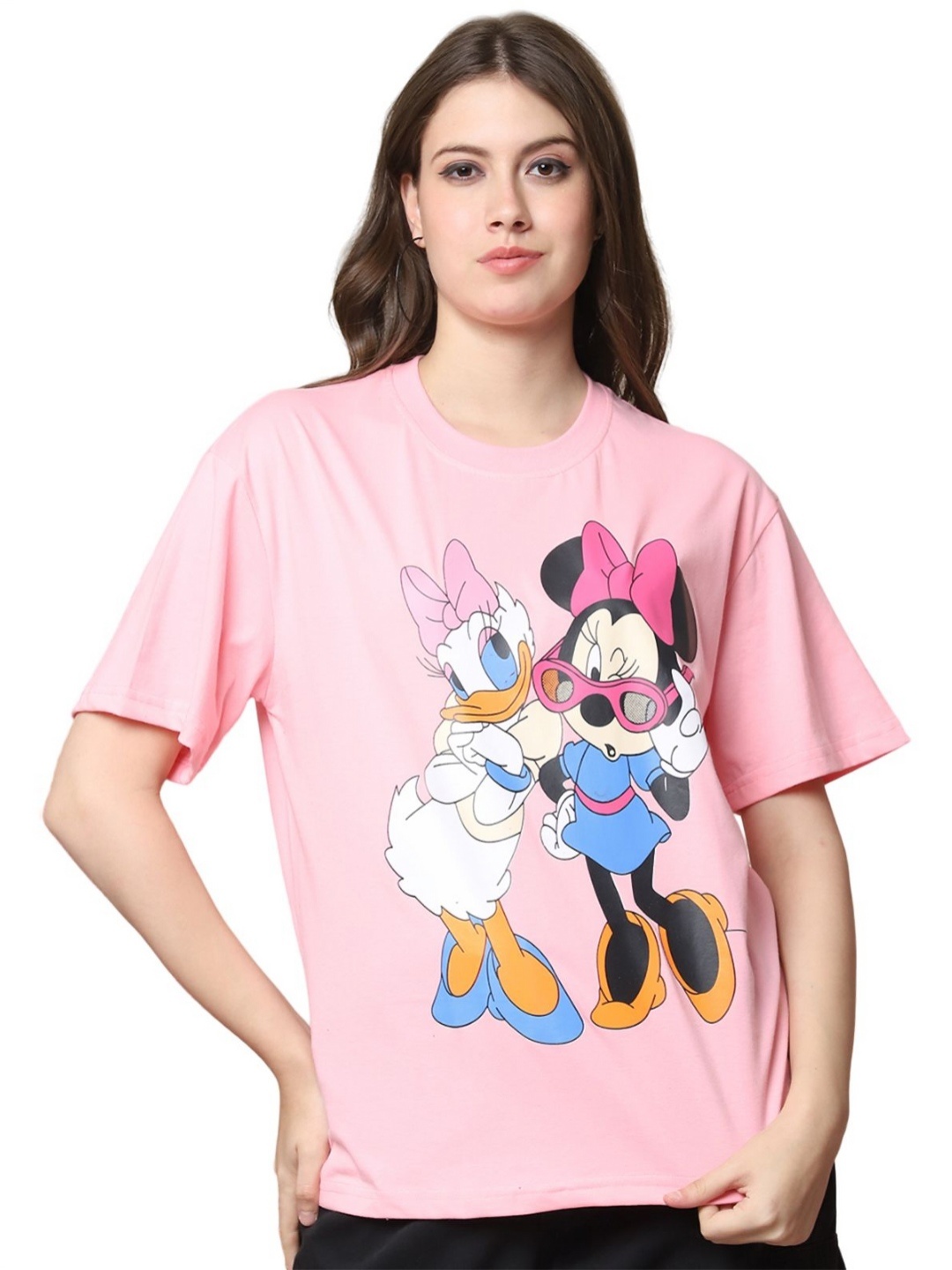 DISNEY by Dreambe Women Mickey & Friends Graphic Printed Cotton Oversized T-shirt, Pink
DISNEY by Dreambe Women Mickey & Friends Graphic Printed Cotton Oversized T-shirt, Pink