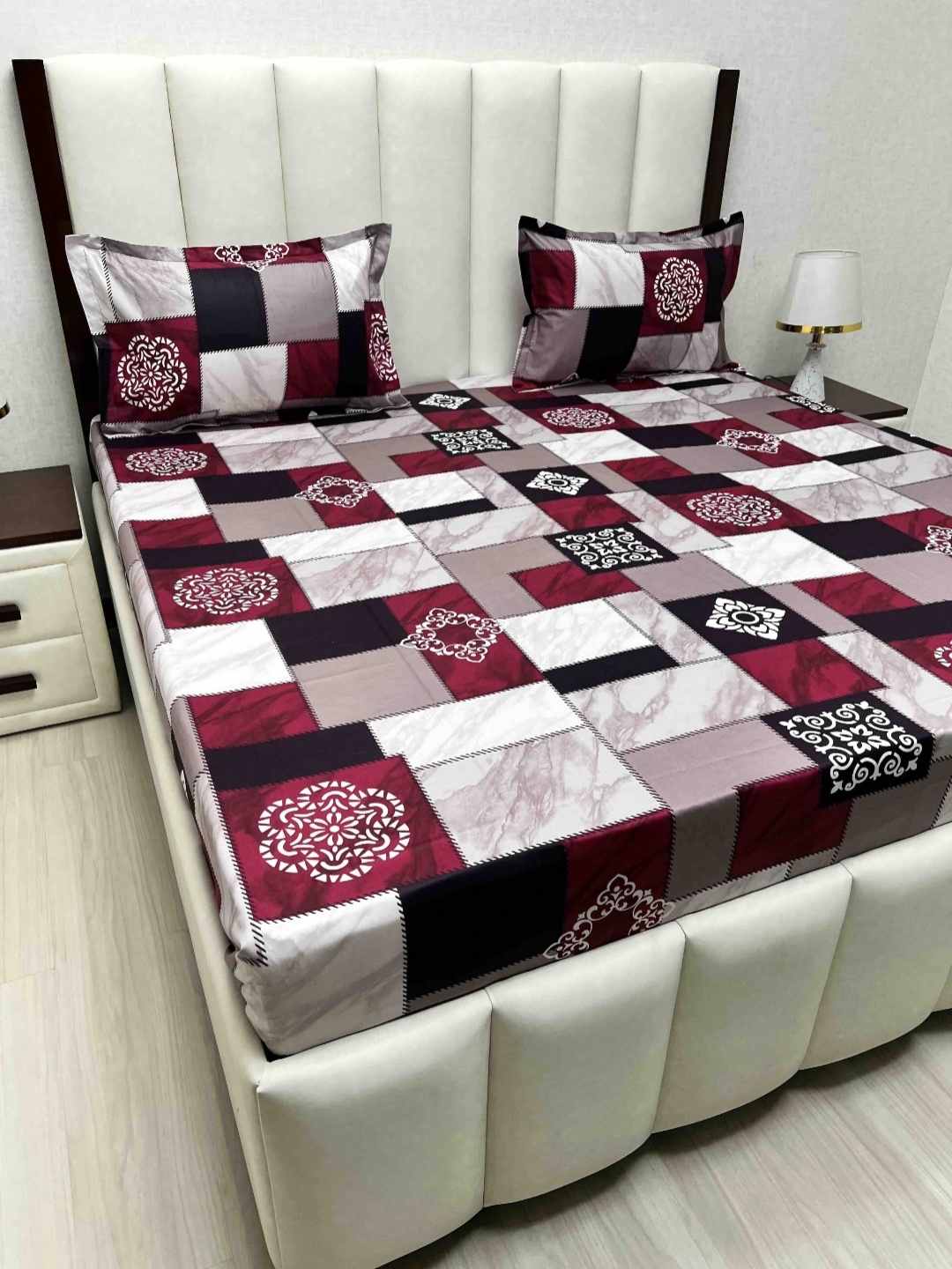 Pure Decor White Ethnic Motifs Pure Cotton 350 TC Queen Bedsheet Set 2.28 m x 2.54 m
Pure Decor White Ethnic Motifs Pure Cotton 350 TC Queen Bedsheet Set 2.28 m x 2.54 m