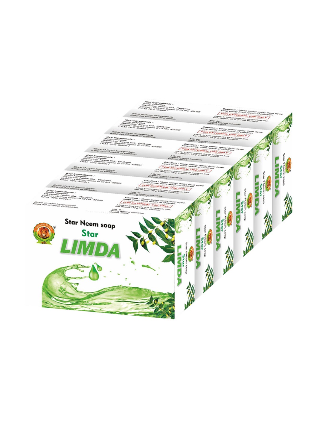 Jagdamba Herbal Set Of 6 Star Limda Soap With Pure Neem Anti-bacterial Soap- 75 g Each, Green
Jagdamba Herbal Set Of 6 Star Limda Soap With Pure Neem Anti-bacterial Soap- 75 g Each, Green