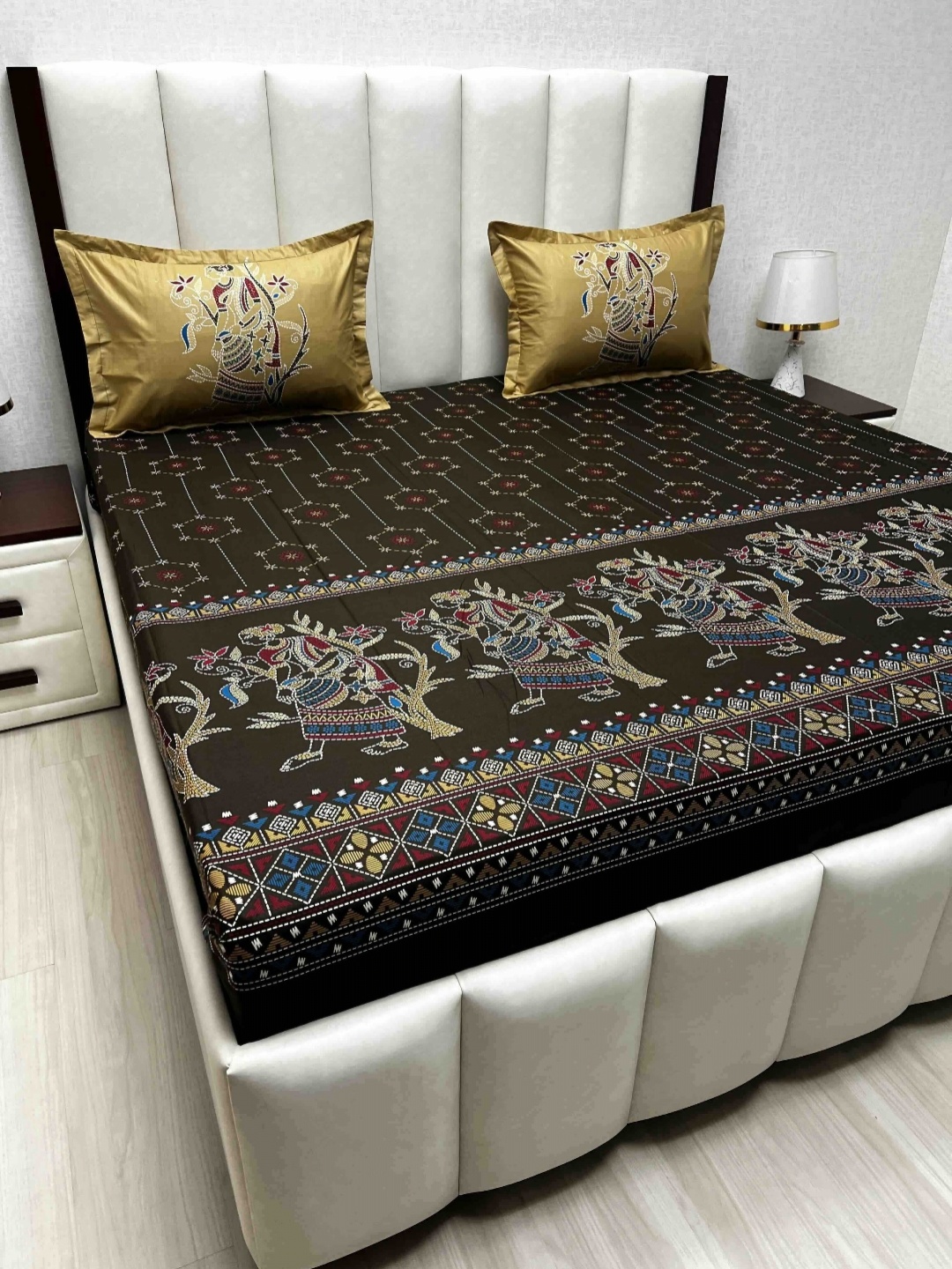 Pure Decor Brown & Pink Ethnic Motifs 240 TC Cotton King Bedsheet Set 2.74 m x 2.74 m
Pure Decor Brown & Pink Ethnic Motifs 240 TC Cotton King Bedsheet Set 2.74 m x 2.74 m