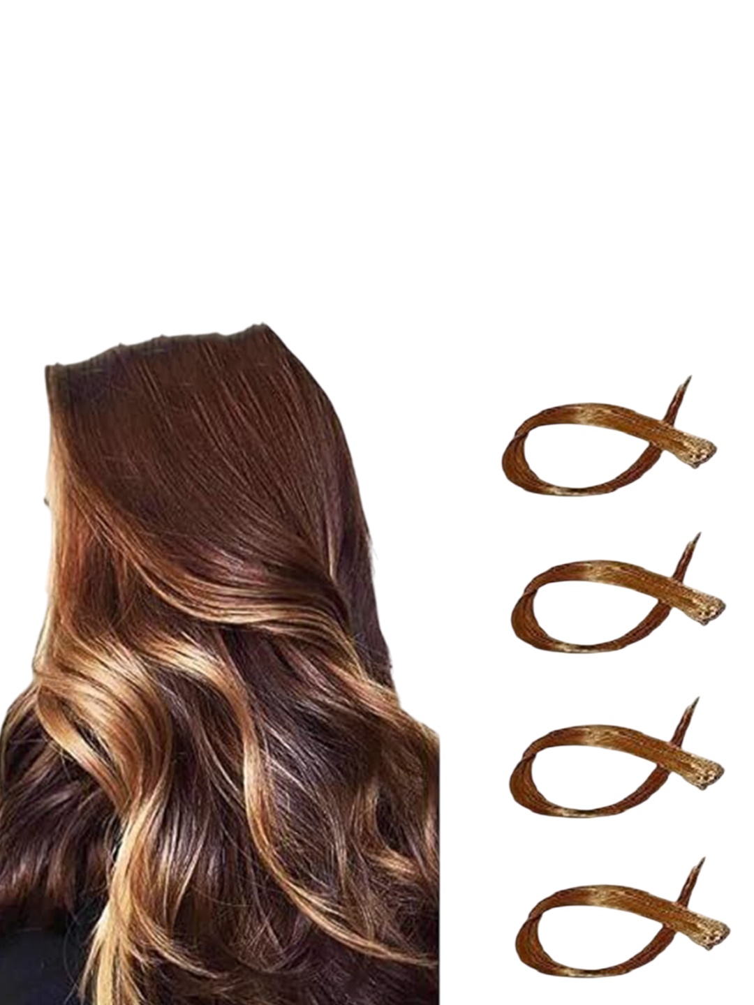 CRIBE Set Of 4 Clip-In Coloured Strand Straight Hair Extension - Brown - 22 Inch Each
CRIBE Set Of 4 Clip-In Coloured Strand Straight Hair Extension - Brown - 22 Inch Each