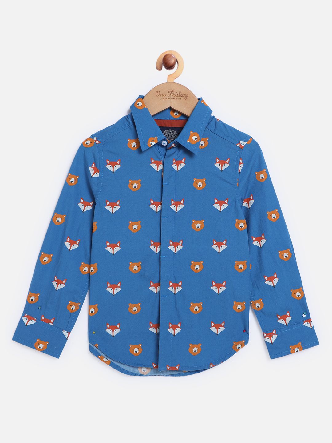One Friday Boys Comfort Fit Spread Collar Conversational Printed Cotton Casual Shirt, Teal
One Friday Boys Comfort Fit Spread Collar Conversational Printed Cotton Casual Shirt, Teal