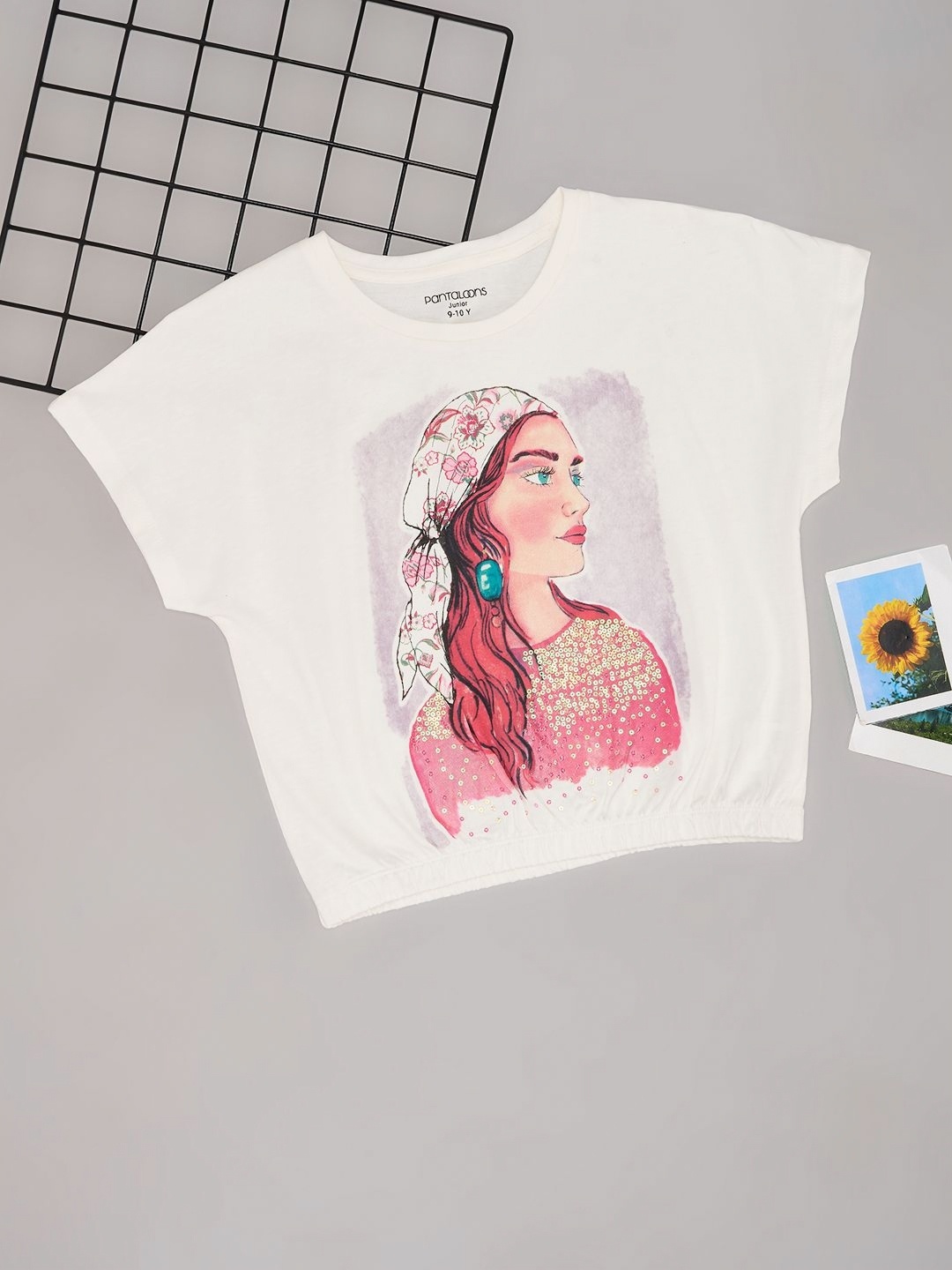 Pantaloons Junior Girls Extended Sleeves Graphic Printed Cotton Casual T-shirt, White
Pantaloons Junior Girls Extended Sleeves Graphic Printed Cotton Casual T-shirt, White