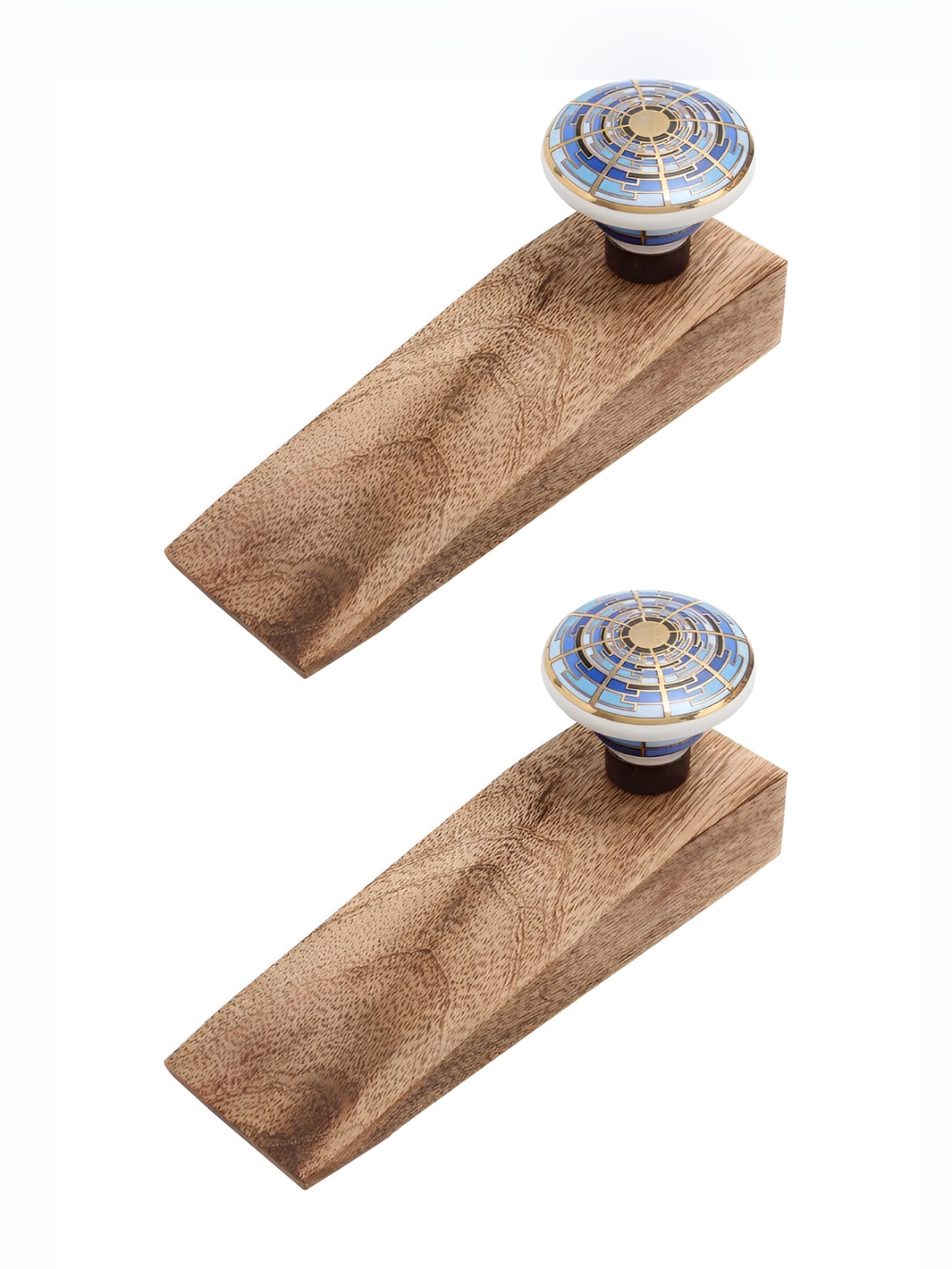 Indianshelf Brown & Blue 2 Pieces Geometric Mosaic Ceramic Wooden Decorative Door Stoppers
Indianshelf Brown & Blue 2 Pieces Geometric Mosaic Ceramic Wooden Decorative Door Stoppers