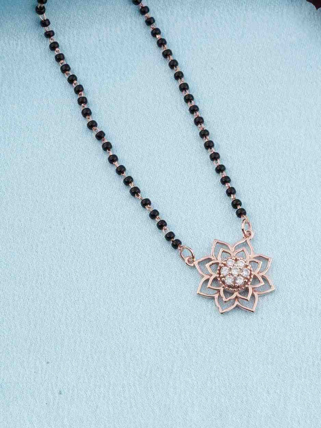 Zalkari 925 Sterling Silver Rose Gold-Plated Zircon Studded & Beaded Starlight Mangalsutra
Zalkari 925 Sterling Silver Rose Gold-Plated Zircon Studded & Beaded Starlight Mangalsutra