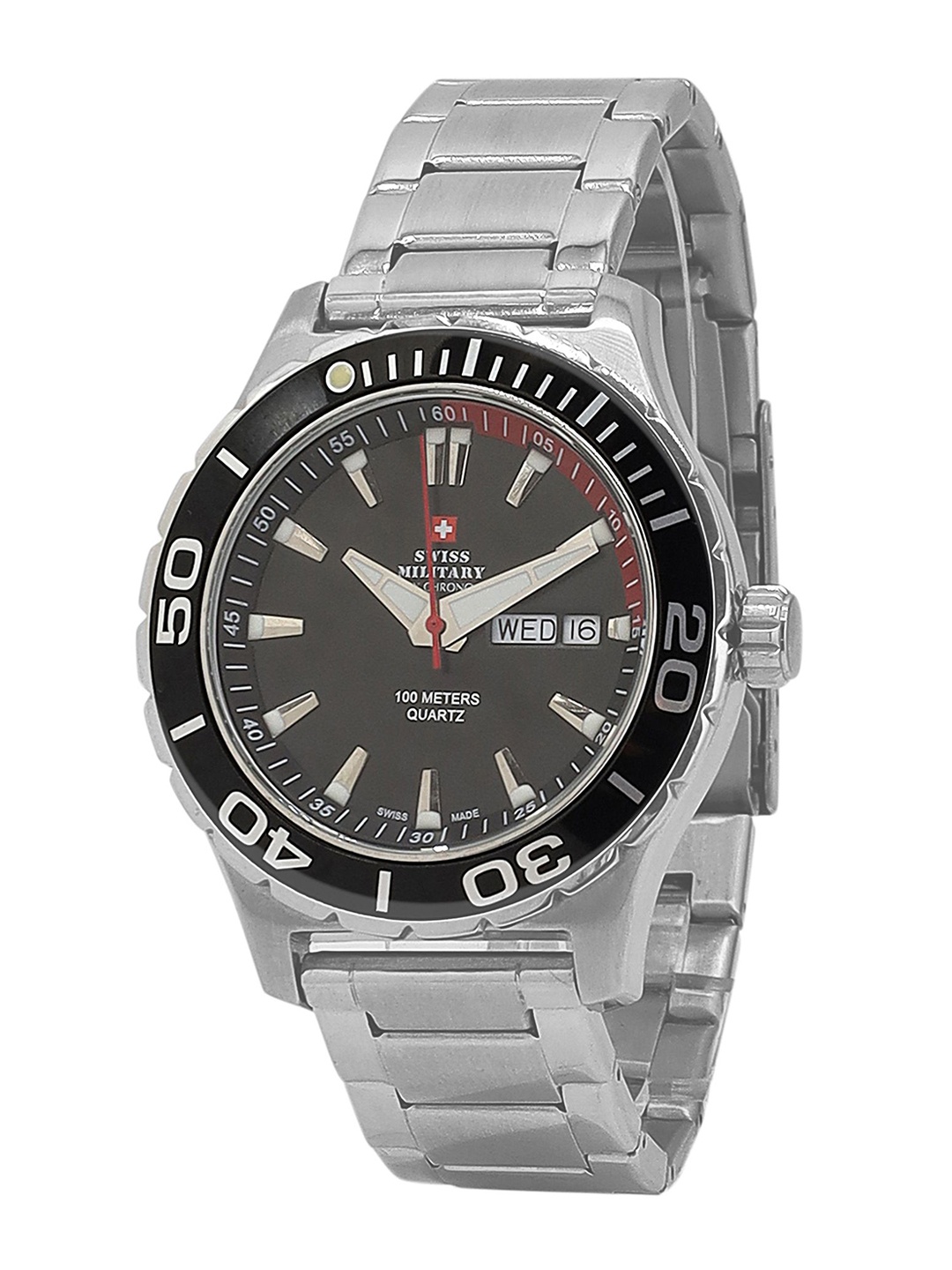 Swiss Military by Chrono Men Dial & Stainless Steel Straps Analogue Watch SM34017.03ZM, Black
Swiss Military by Chrono Men Dial & Stainless Steel Straps Analogue Watch SM34017.03ZM, Black