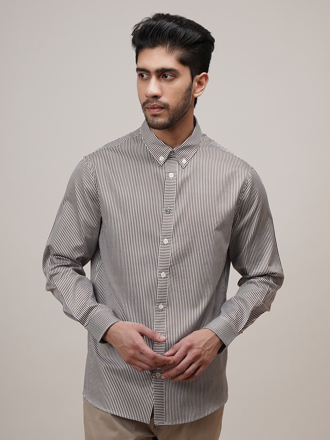 CLUBHAVANA Men Comfort Button-Down Collar Vertical Striped Cotton Casual Shirt, White
CLUBHAVANA Men Comfort Button-Down Collar Vertical Striped Cotton Casual Shirt, White