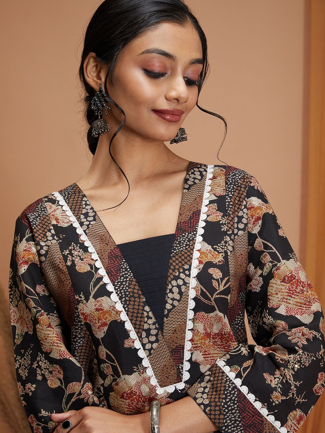 Nayam By Lakshita Floral Printed Chanderi Cotton A-Line Kurta With Palazzo & Dupatta, Black
Nayam By Lakshita Floral Printed Chanderi Cotton A-Line Kurta With Palazzo & Dupatta, Black