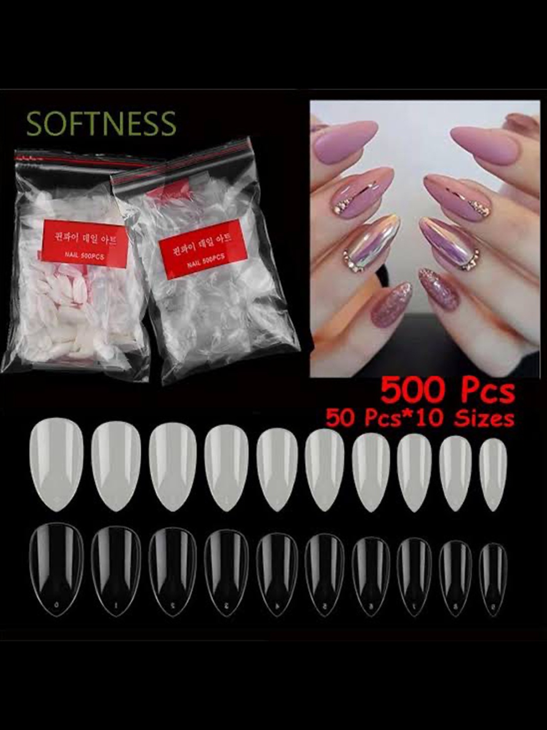 Coslifestore Set Of 500 Artificial Professional Nails - Shape Almond Natural (6N), White
Coslifestore Set Of 500 Artificial Professional Nails - Shape Almond Natural (6N), White