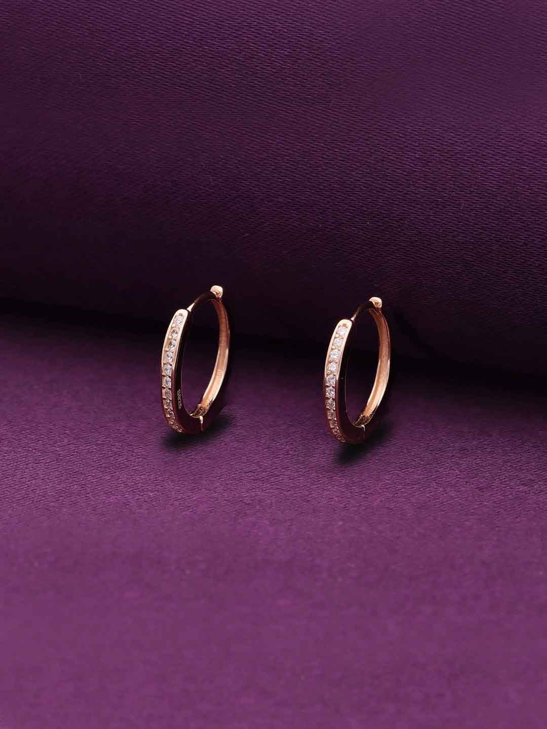KAI JEWEL Rose Gold-Plated Sterling Silver Contemporary Artificial Stones Hoop Earrings
KAI JEWEL Rose Gold-Plated Sterling Silver Contemporary Artificial Stones Hoop Earrings