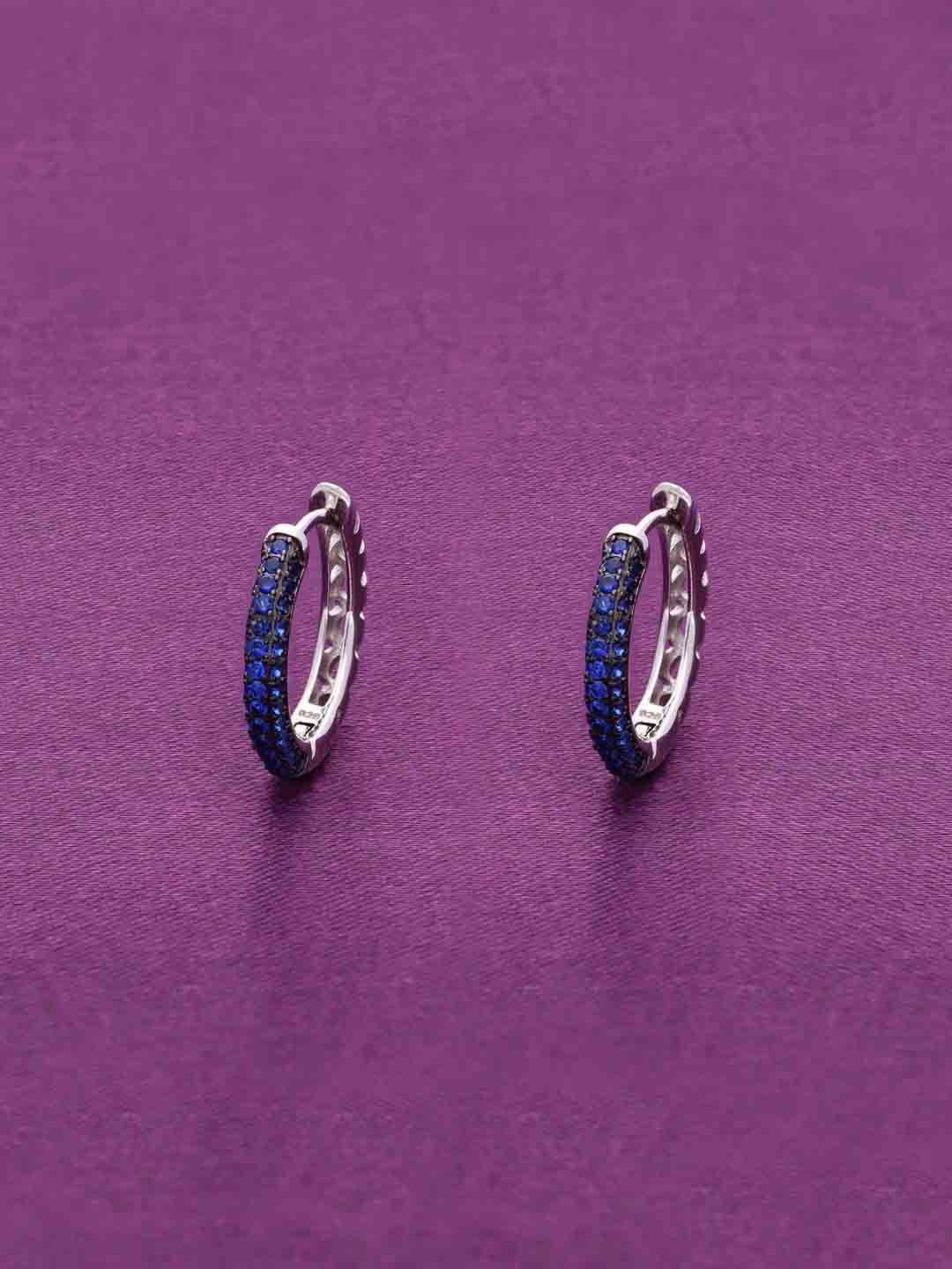 KAI JEWEL Rhodium-Plated Sterling Silver Contemporary Artificial Stones Hoop Earrings
KAI JEWEL Rhodium-Plated Sterling Silver Contemporary Artificial Stones Hoop Earrings