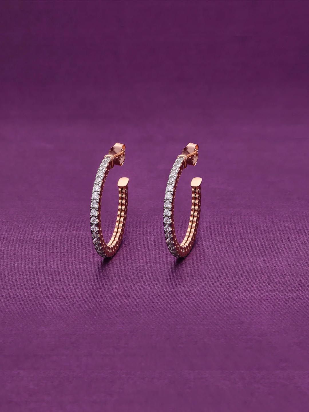 KAI JEWEL Rose Gold-Plated Sterling Silver Contemporary Artificial Stones Hoop Earrings
KAI JEWEL Rose Gold-Plated Sterling Silver Contemporary Artificial Stones Hoop Earrings