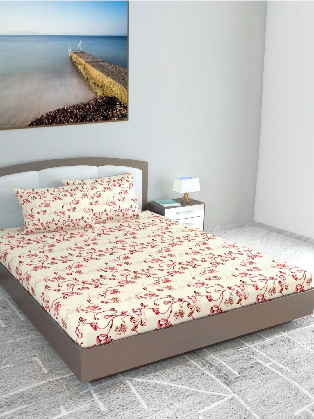 Divine Casa Florate Beige Printed Pure Cotton 144 TC King Bedsheet Set 2.70 m x 2.70 m
Divine Casa Florate Beige Printed Pure Cotton 144 TC King Bedsheet Set 2.70 m x 2.70 m