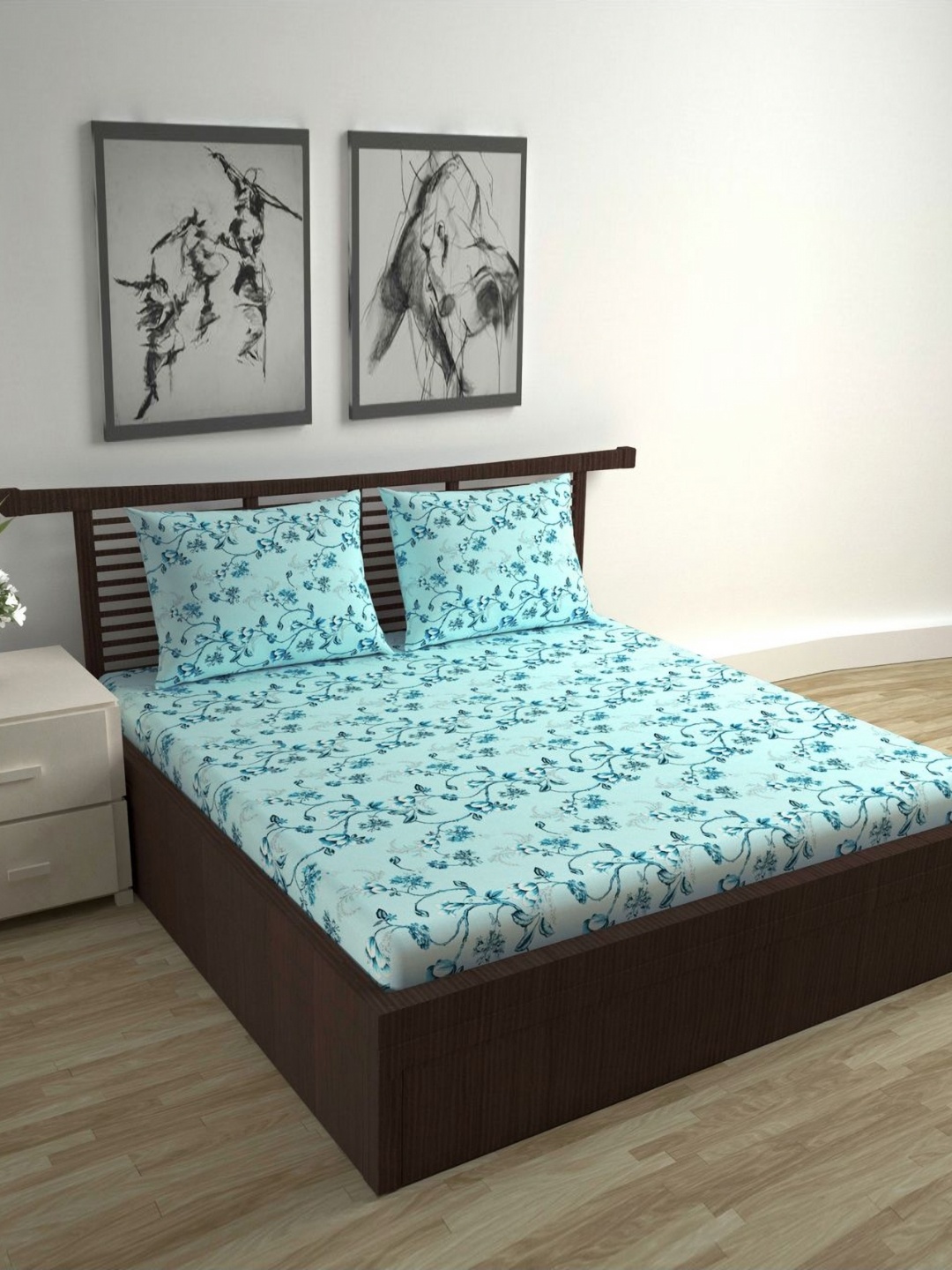 Divine Casa Florate Blue Printed Pure Cotton 144 TC Queen Bedsheet Set 2.54 m x 2.22 m
Divine Casa Florate Blue Printed Pure Cotton 144 TC Queen Bedsheet Set 2.54 m x 2.22 m