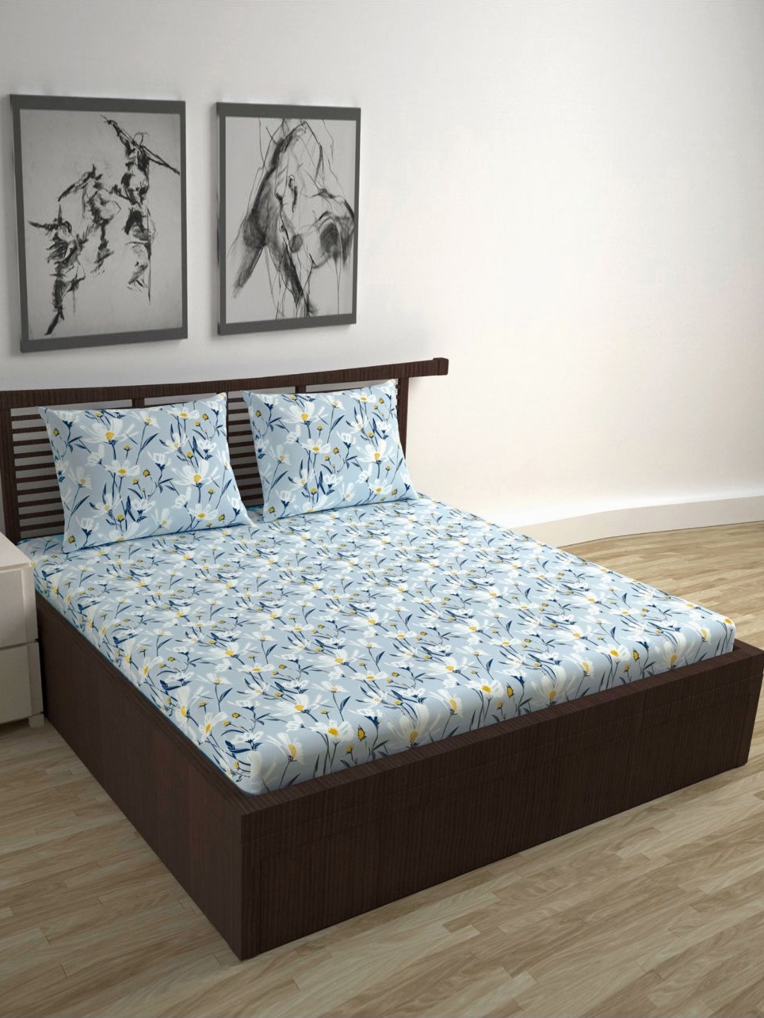 Divine Casa Blue & White Floral Pure Cotton 144 TC Queen Bedsheet Set 2.54 m x 2.22 m
Divine Casa Blue & White Floral Pure Cotton 144 TC Queen Bedsheet Set 2.54 m x 2.22 m