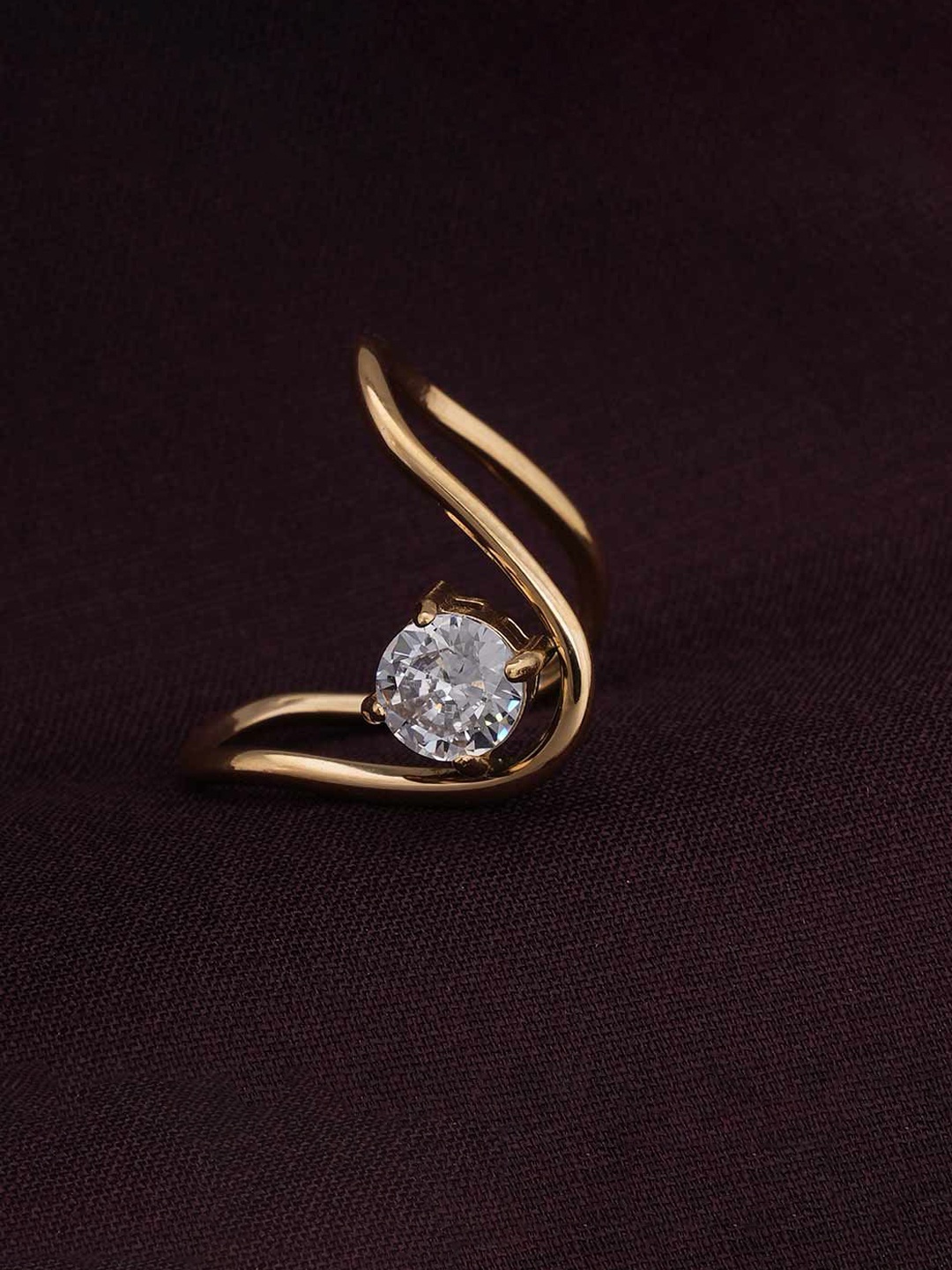 PALMONAS Trendy Curve CZ-Diamond Studded Ring Size-6 for Womens- Waterproof & Anti-Tarnish, Gold
PALMONAS Trendy Curve CZ-Diamond Studded Ring Size-6 for Womens- Waterproof & Anti-Tarnish, Gold