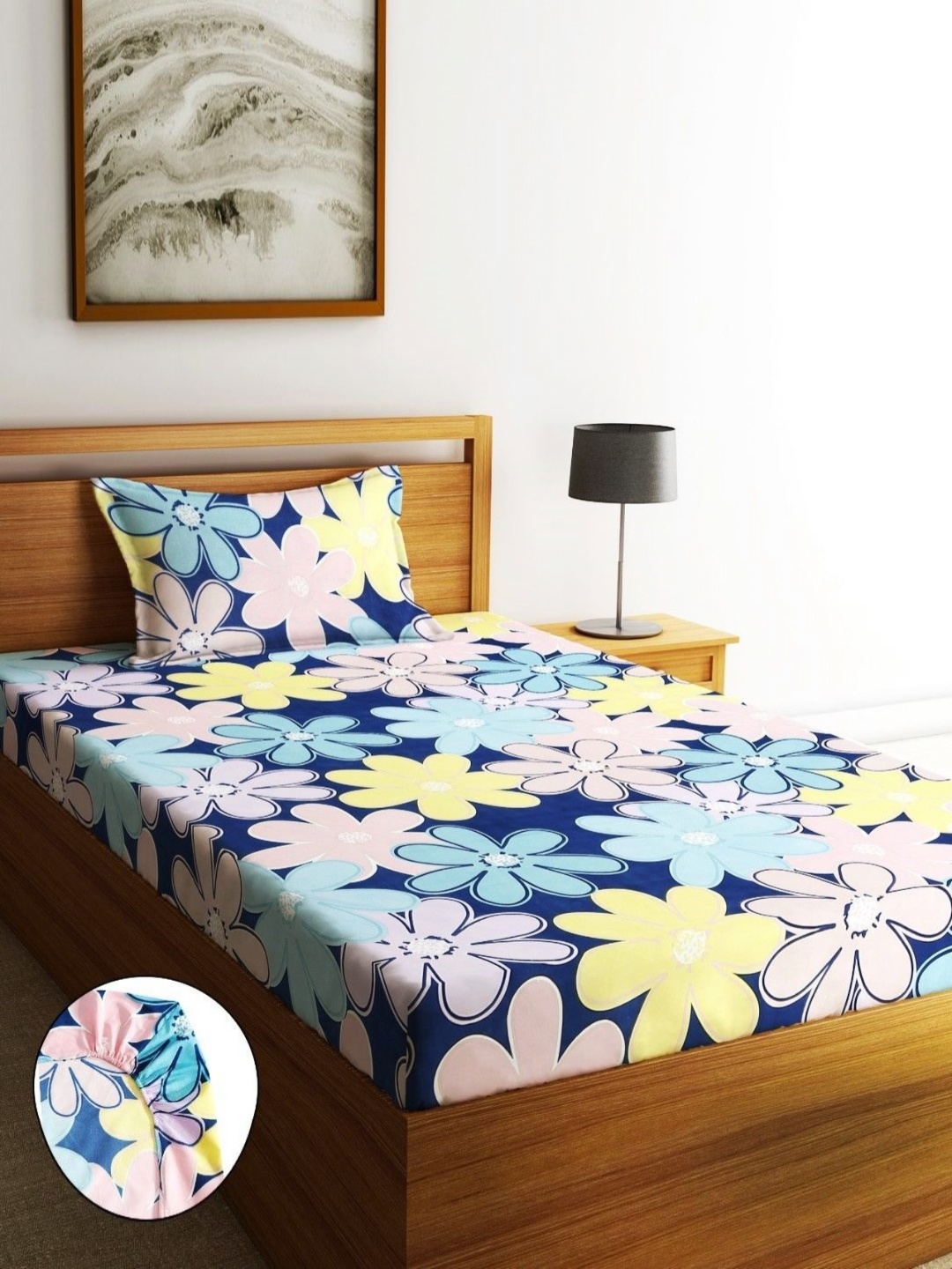 Home Sizzler Navy Blue Floral Printed Microfiber 210 TC Single Bedsheet Set 1.83 m x 92 cm
Home Sizzler Navy Blue Floral Printed Microfiber 210 TC Single Bedsheet Set 1.83 m x 92 cm