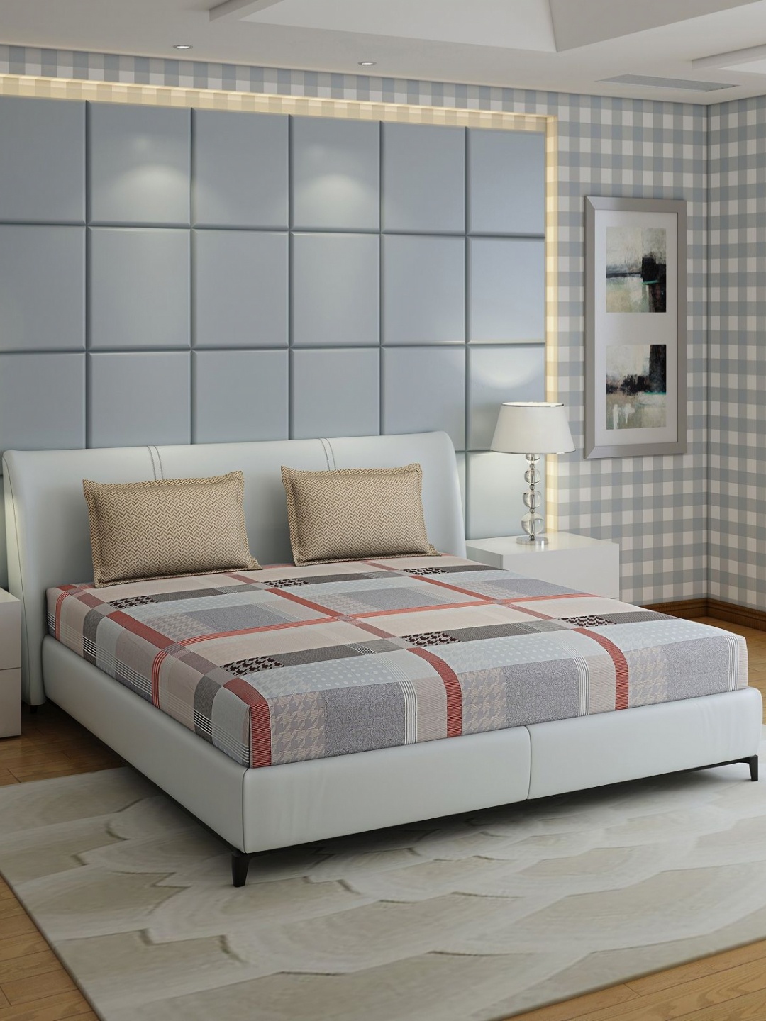 Monte Carlo Ramona Beige Geometric Cotton 210 TC Queen Bedsheet with 2 Pillow Covers
Monte Carlo Ramona Beige Geometric Cotton 210 TC Queen Bedsheet with 2 Pillow Covers