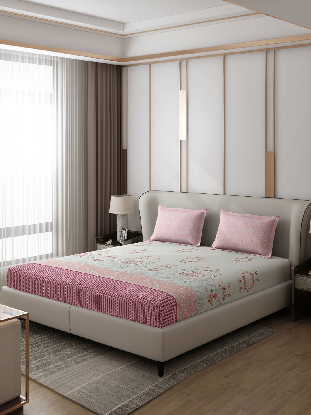 Monte Carlo Aromatic Pink & Off White Ethnic 110 TC Queen Bedsheet with 2 Pillow Covers
Monte Carlo Aromatic Pink & Off White Ethnic 110 TC Queen Bedsheet with 2 Pillow Covers