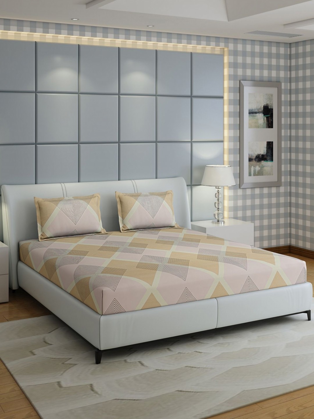 Monte Carlo Fashnik Khaki Geometric Cotton 144 TC Queen Bedsheet with 2 Pillow Covers
Monte Carlo Fashnik Khaki Geometric Cotton 144 TC Queen Bedsheet with 2 Pillow Covers