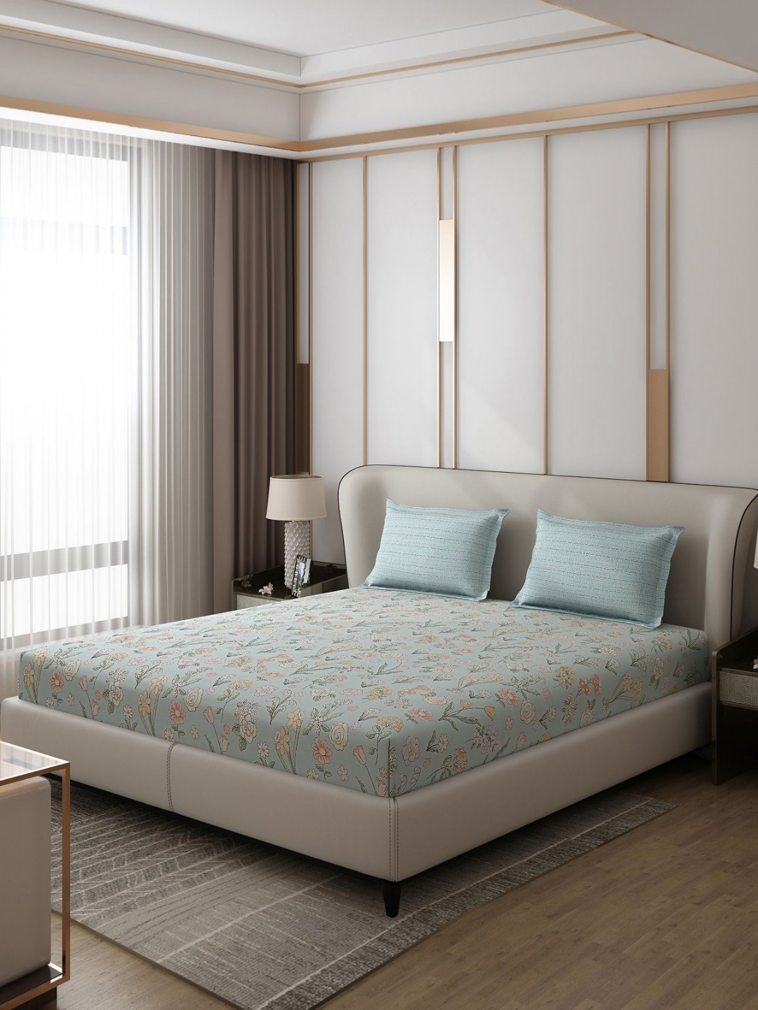 Monte Carlo Aromatic Green & White Floral 110 TC Queen Bedsheet with 2 Pillow Covers
Monte Carlo Aromatic Green & White Floral 110 TC Queen Bedsheet with 2 Pillow Covers