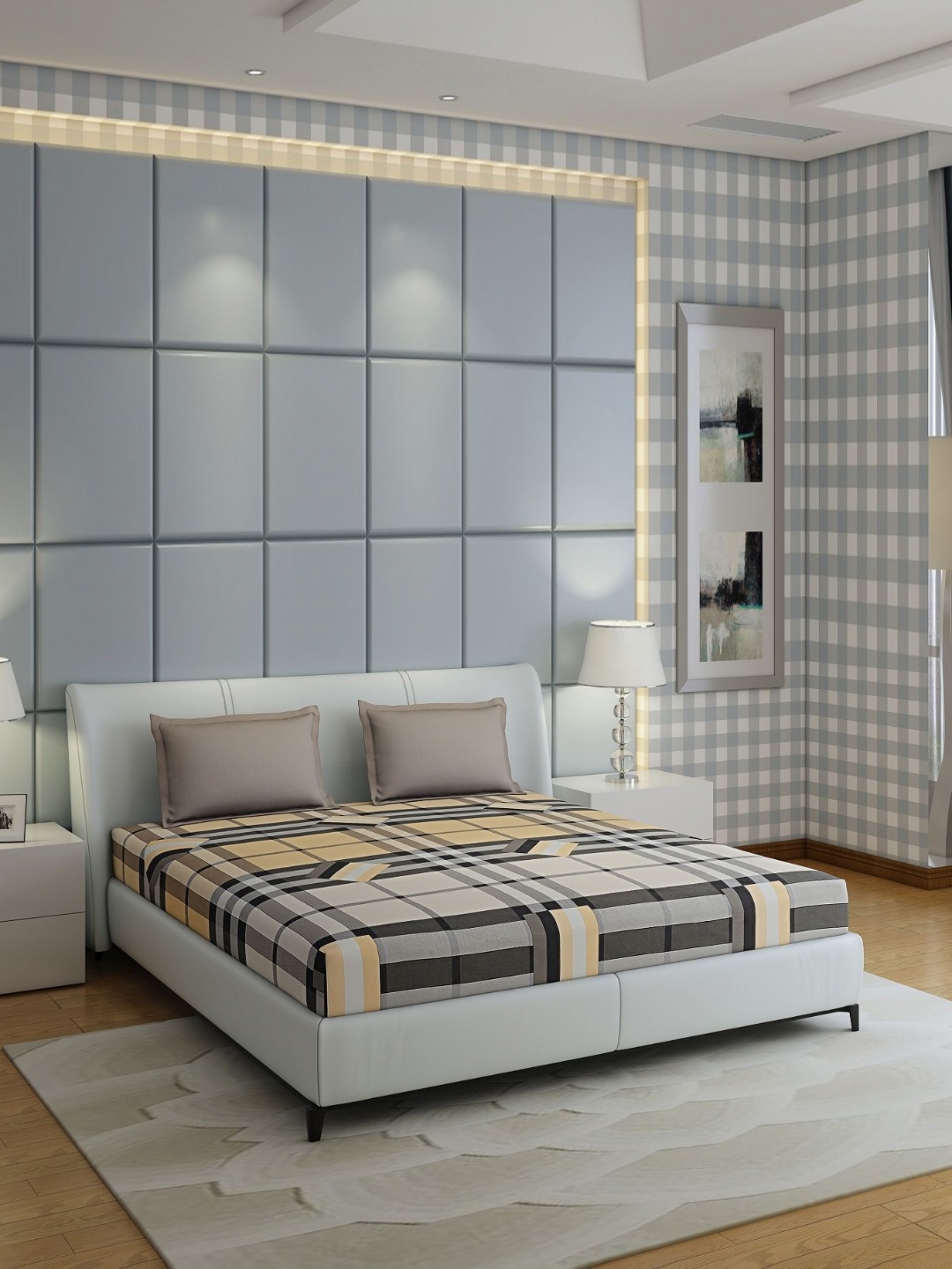 Monte Carlo Ramona Beige & Grey Geometric Cotton 210TC Queen Bedsheet with 2 Pillow Covers
Monte Carlo Ramona Beige & Grey Geometric Cotton 210TC Queen Bedsheet with 2 Pillow Covers