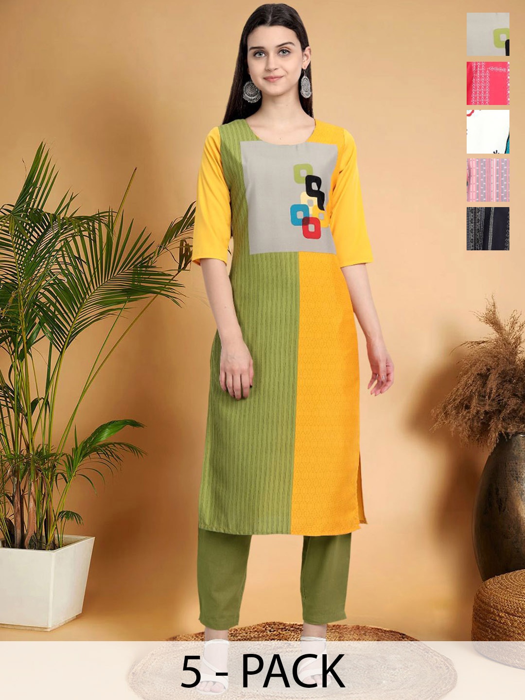7Threads Selection of 5 Ethnic Motifs Printed Round Neck Straight Kurta, Yellow
7Threads Selection of 5 Ethnic Motifs Printed Round Neck Straight Kurta, Yellow