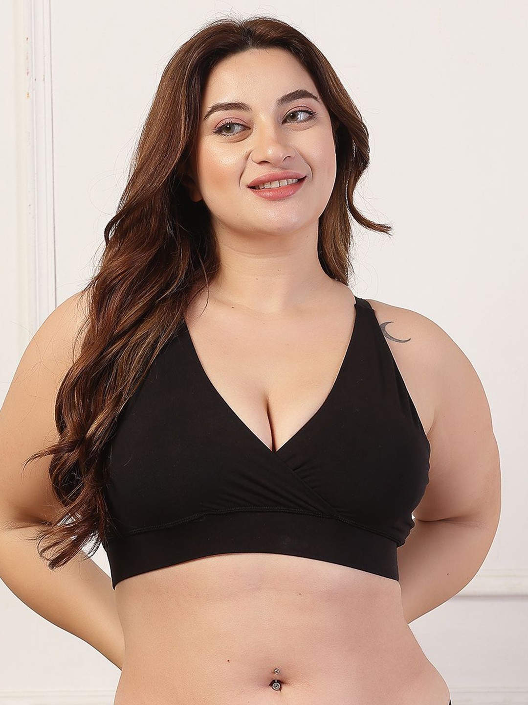 House Of Zelena Racerback Cotton Maternity Non Padded Feeding Bra with Adjuster, Black
House Of Zelena Racerback Cotton Maternity Non Padded Feeding Bra with Adjuster, Black