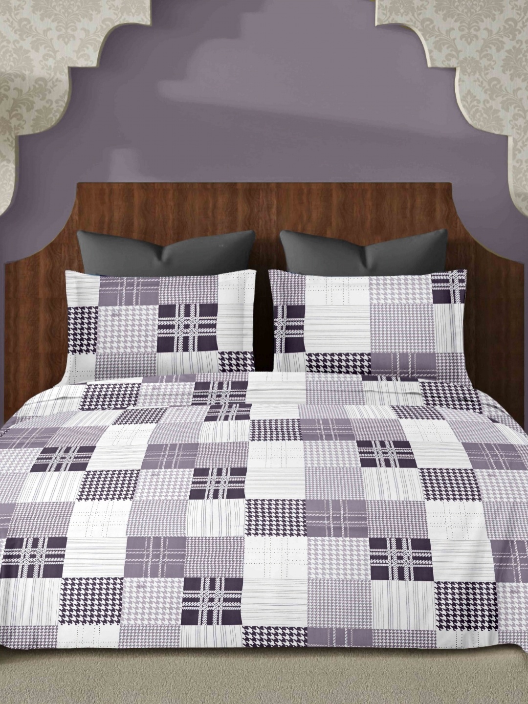 Ariana Lavender & White Geometric Printed 144 TC Cotton King Bedsheet Set 2.70 m x 2.70 m
Ariana Lavender & White Geometric Printed 144 TC Cotton King Bedsheet Set 2.70 m x 2.70 m