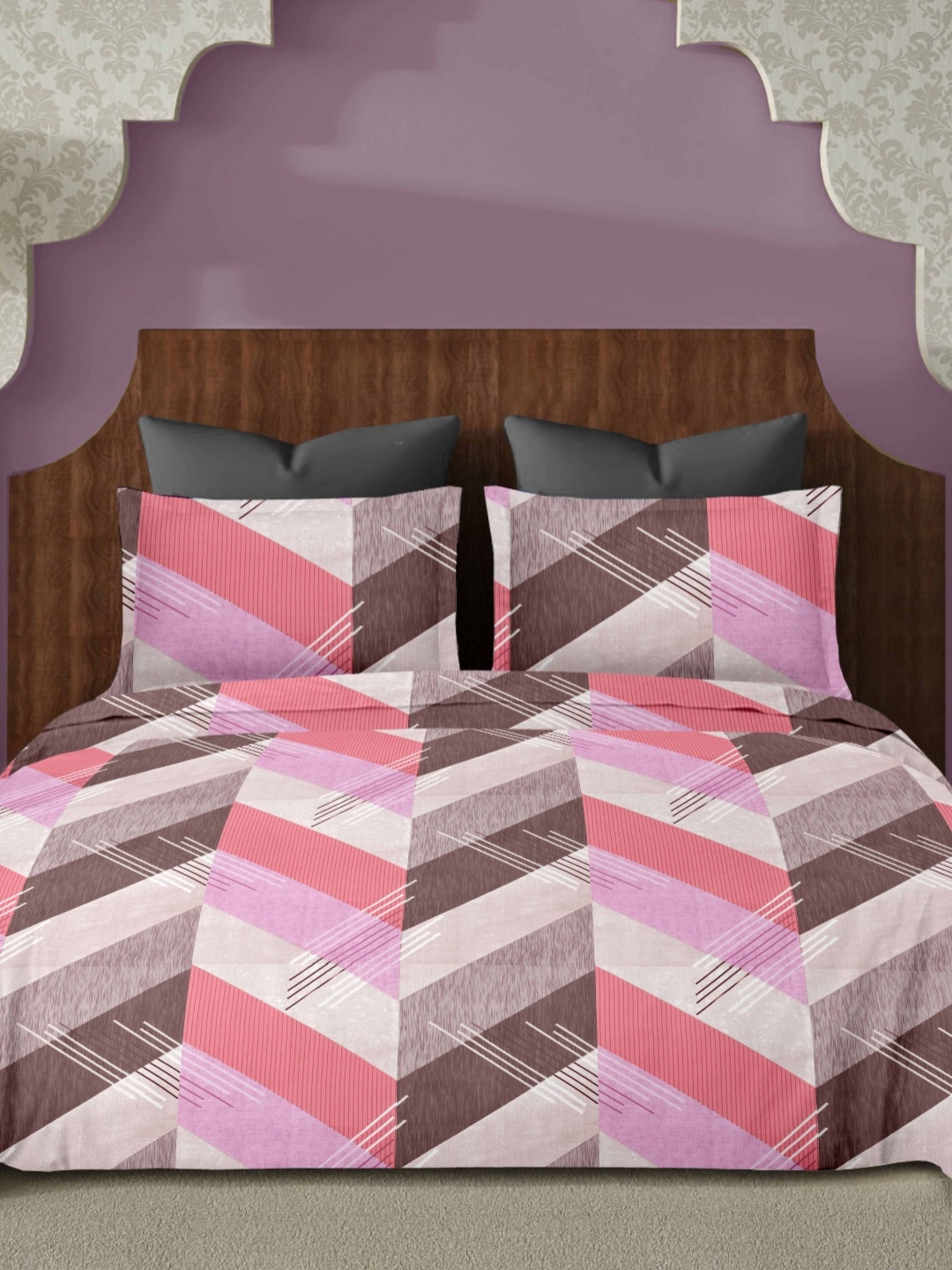 Ariana Pink & White Geometric Printed 144 TC Cotton King Bedsheet Set 2.70 m x 2.70 m
Ariana Pink & White Geometric Printed 144 TC Cotton King Bedsheet Set 2.70 m x 2.70 m
