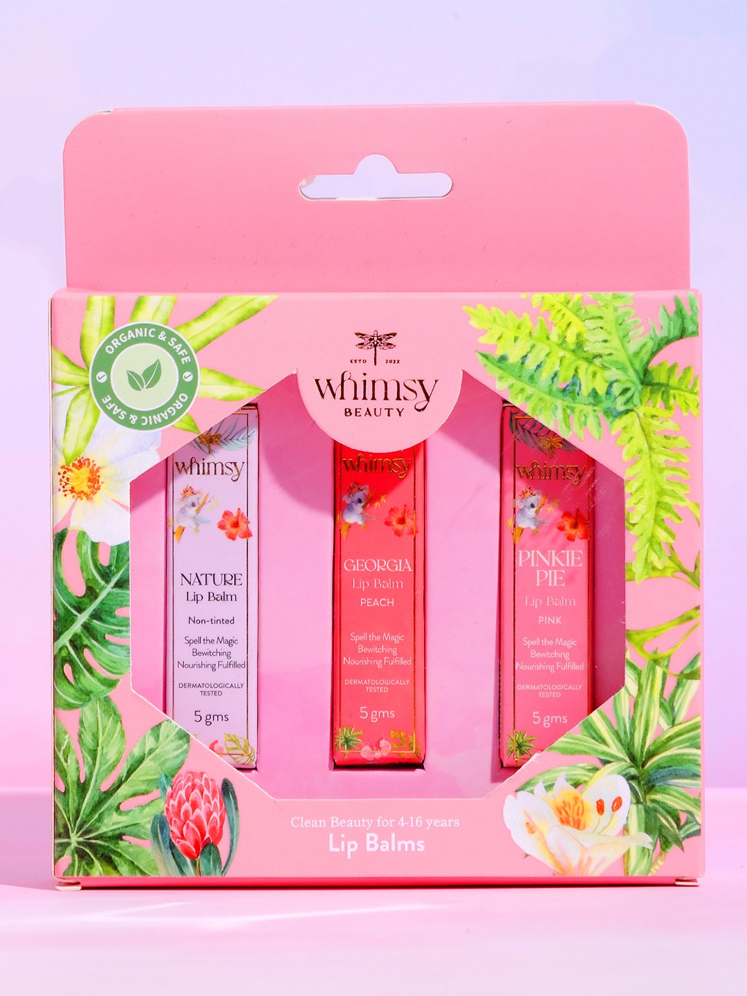 Whimsy Beauty Set Of 3 Safe & Organic Essential Care Lip Balms for Teen & Preteen, Pink
Whimsy Beauty Set Of 3 Safe & Organic Essential Care Lip Balms for Teen & Preteen, Pink