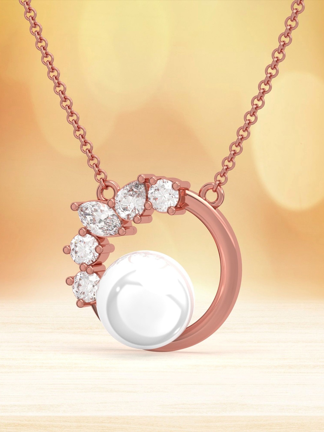 Zalkari Sterling Silver Rose Gold-Plated CZ-Studded & Pearls Beaded Circle Shaped Chain
Zalkari Sterling Silver Rose Gold-Plated CZ-Studded & Pearls Beaded Circle Shaped Chain