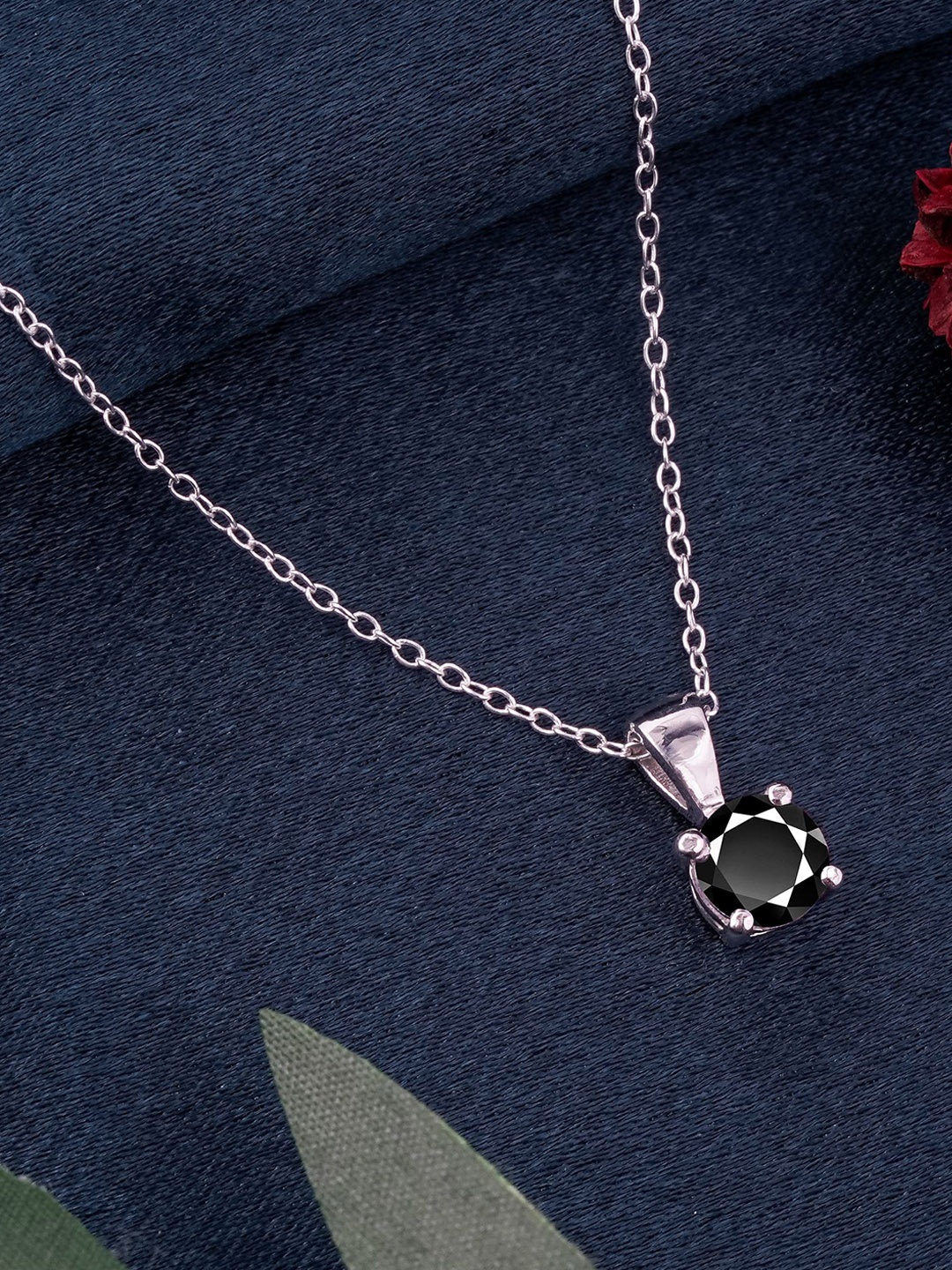 Zalkari Sterling Silver Rhodium-Plated CZ-Stone Studded Classic Round Solitaire Pendant
Zalkari Sterling Silver Rhodium-Plated CZ-Stone Studded Classic Round Solitaire Pendant