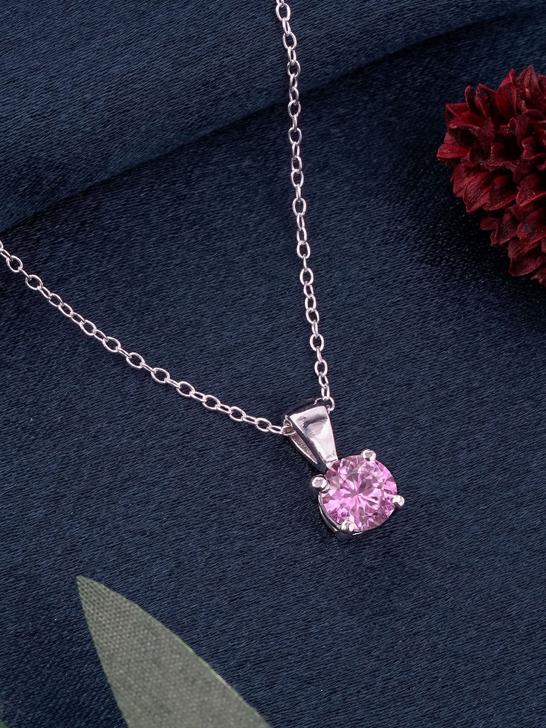 Zalkari Sterling Silver Rhodium-Plated Cubic Zirconia Studded Sapphire Round Shape Pendant
Zalkari Sterling Silver Rhodium-Plated Cubic Zirconia Studded Sapphire Round Shape Pendant