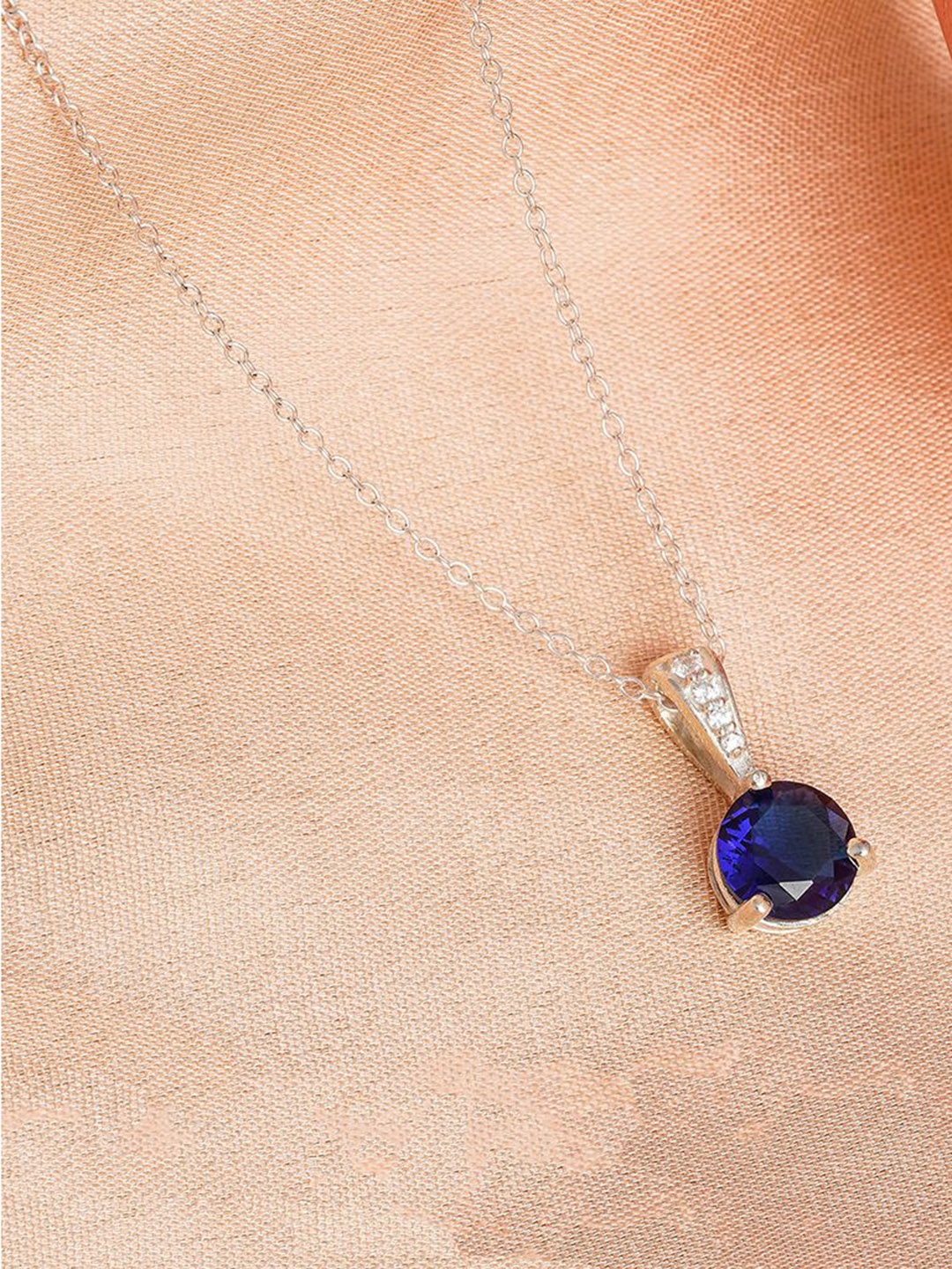 Zalkari Sterling Silver Rhodium-Plated Sapphire & Cubic Zirconia Studded Circular Pendant
Zalkari Sterling Silver Rhodium-Plated Sapphire & Cubic Zirconia Studded Circular Pendant