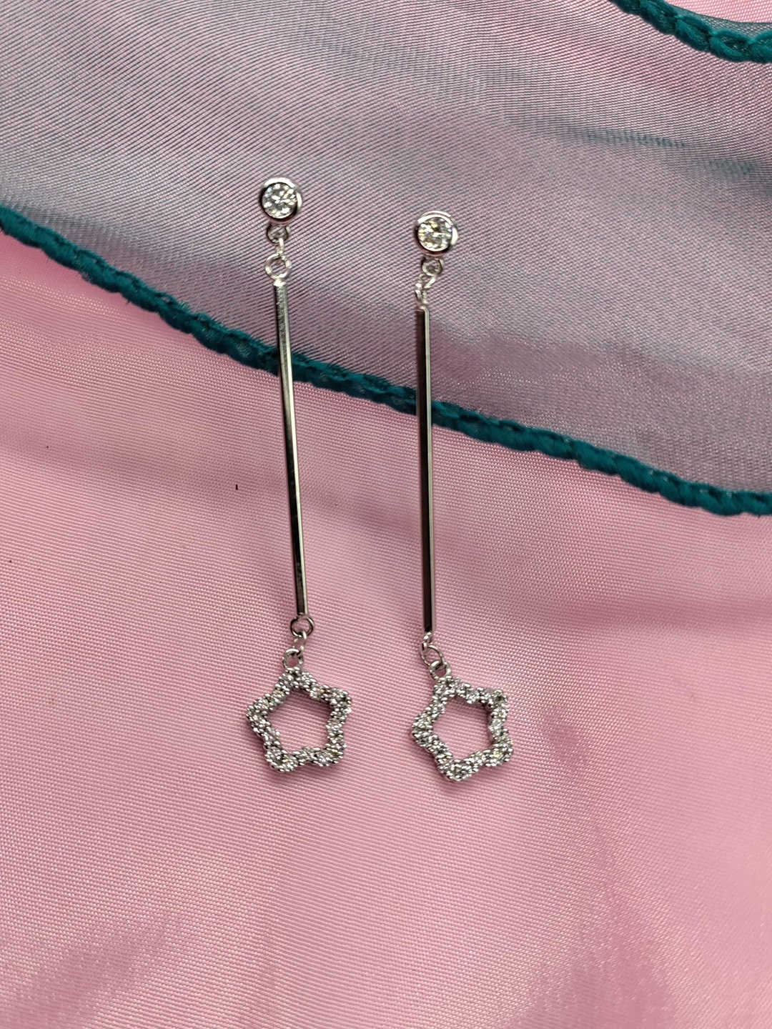 AMONROO 925 Sterling Rhodium-Plated Cubic Zirconia Stone Studded Drop Earrings, Silver
AMONROO 925 Sterling Rhodium-Plated Cubic Zirconia Stone Studded Drop Earrings, Silver