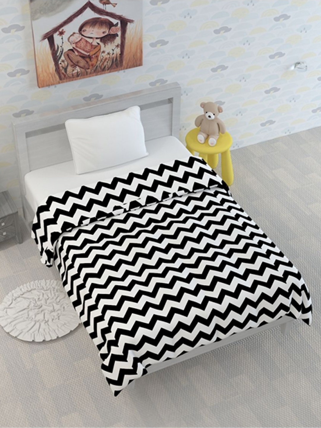 Divine Casa Black Geometric Microfiber Mild Winter Reversible 120 GSM Single Bed Comforter
Divine Casa Black Geometric Microfiber Mild Winter Reversible 120 GSM Single Bed Comforter