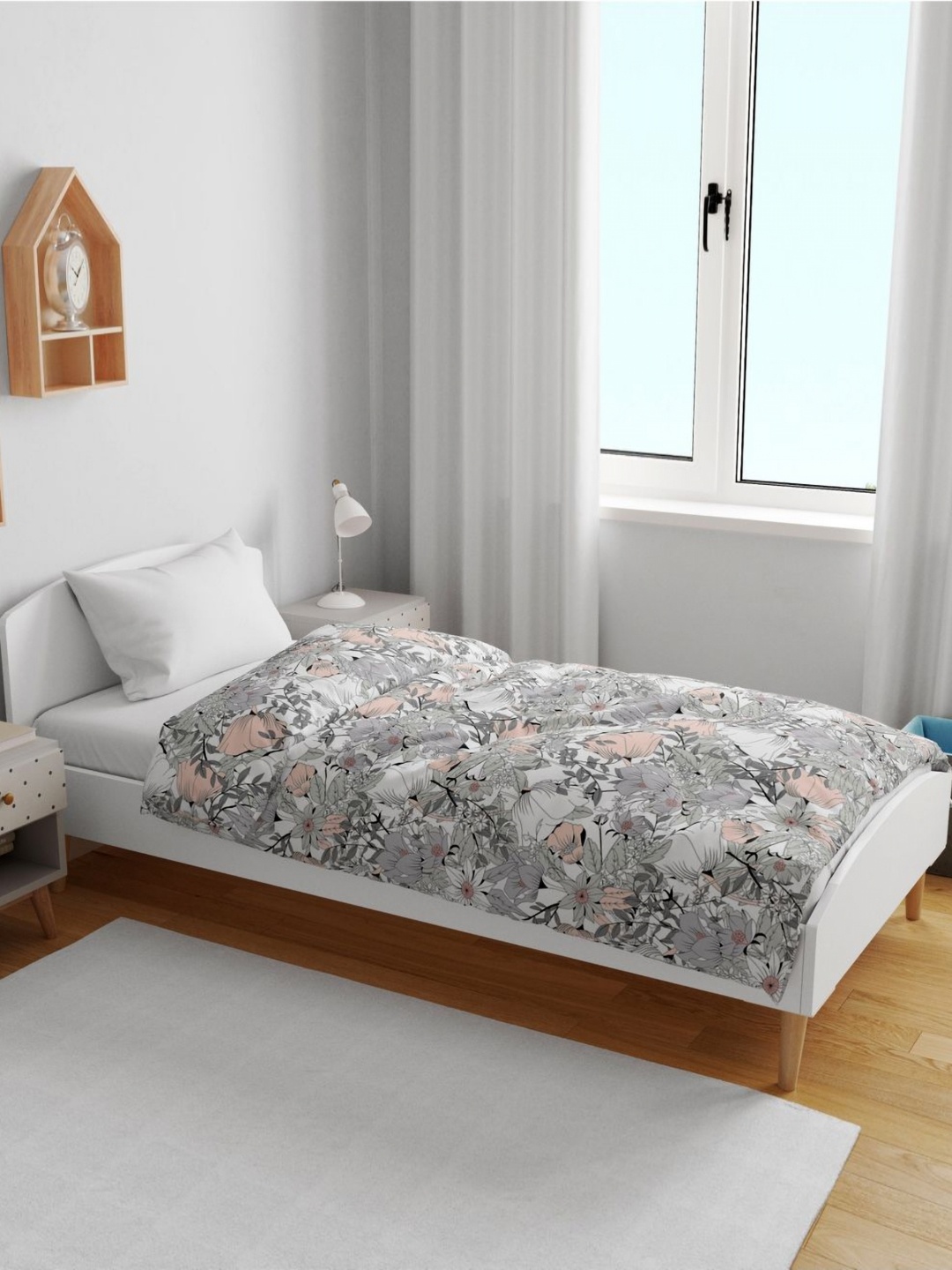 Divine Casa White & Pink Floral Cotton AC Room Reversible 120 GSM Single Bed Blanket
Divine Casa White & Pink Floral Cotton AC Room Reversible 120 GSM Single Bed Blanket