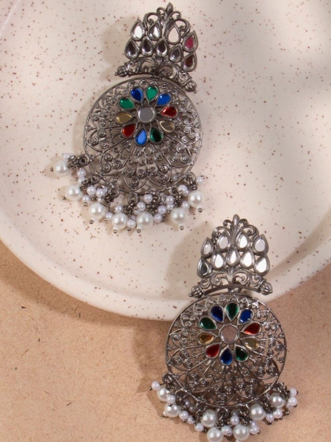 Sangria Silver-Plated Rhinestone Stone Studded Contemporary Drop Earrings
Sangria Silver-Plated Rhinestone Stone Studded Contemporary Drop Earrings