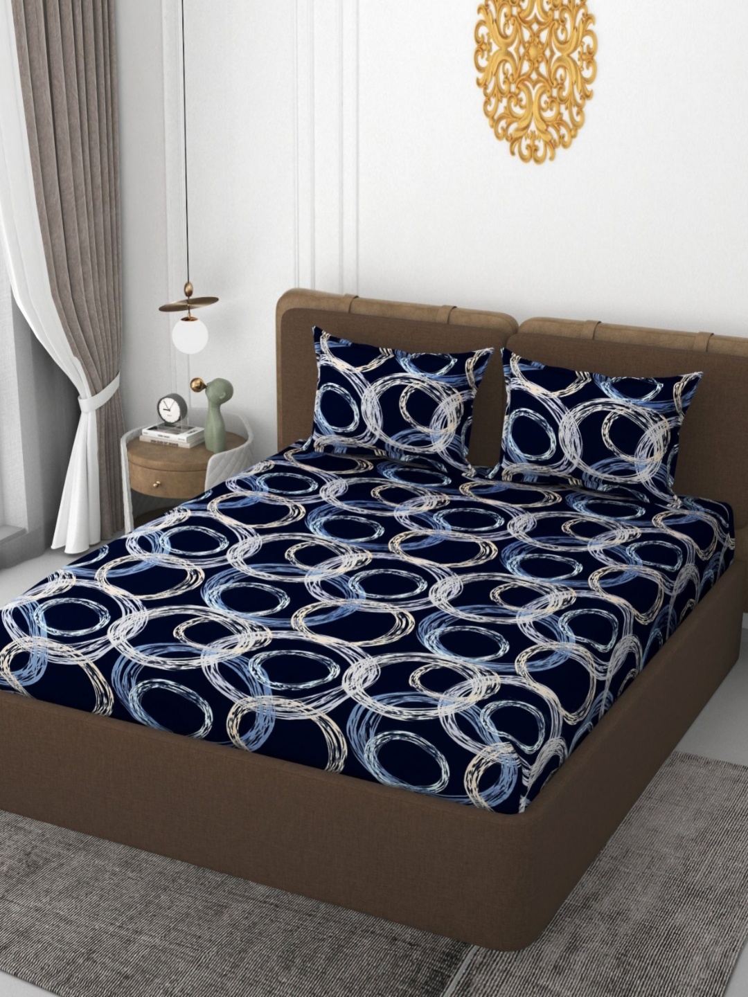 VOMZER Blue & White Geometric Woolen 350 TC Double King Bedsheet Set-2.54 m x 2.28 m
VOMZER Blue & White Geometric Woolen 350 TC Double King Bedsheet Set-2.54 m x 2.28 m
