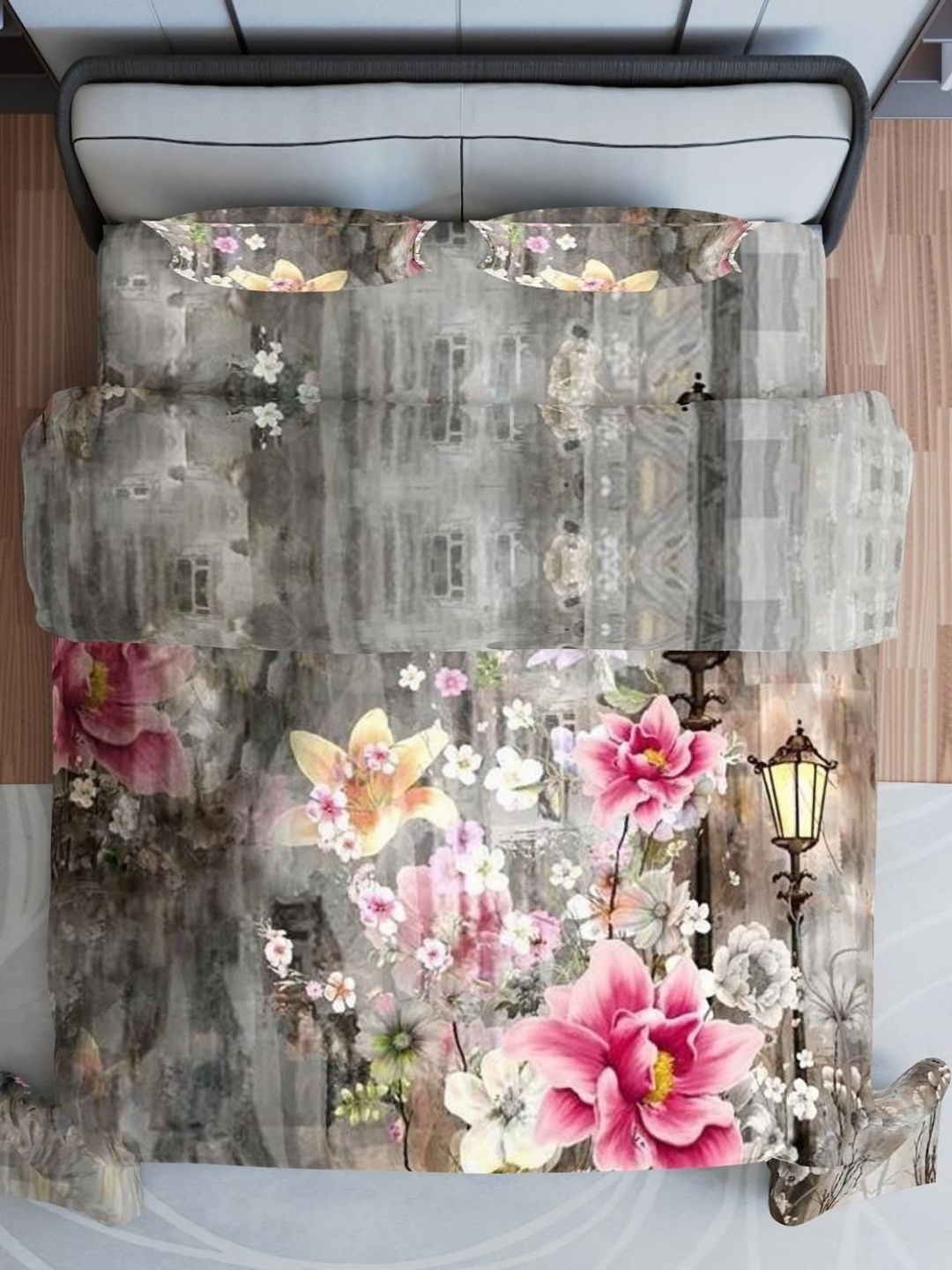 Synergized Cotton Grey & Pink Floral Cotton 300 TC King Bedsheet Set-2.74 m x 2.74 m
Synergized Cotton Grey & Pink Floral Cotton 300 TC King Bedsheet Set-2.74 m x 2.74 m