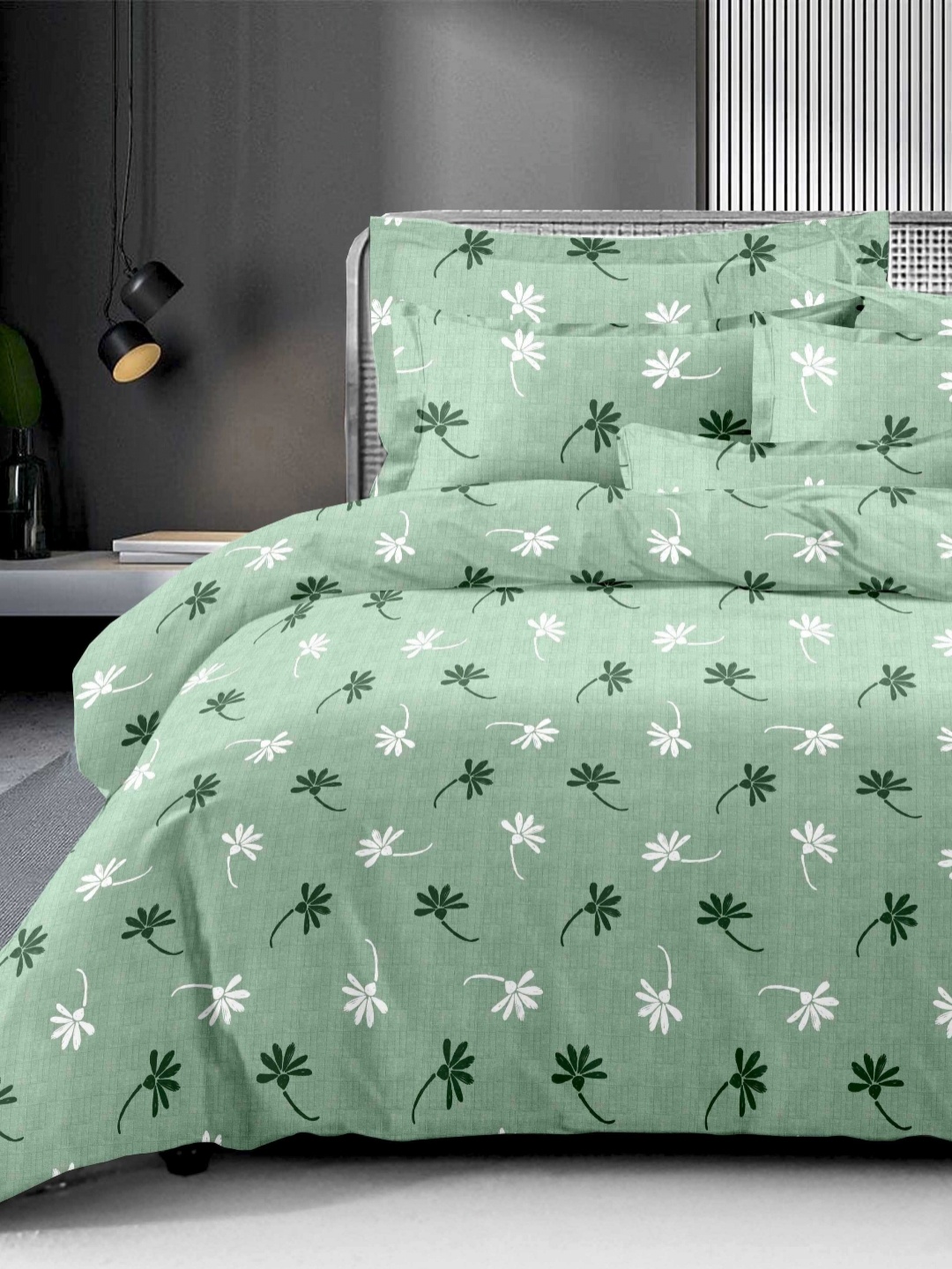 Ariana Sea Green & White Floral Printed Cotton 210 TC King Bedsheet Set 2.70 m x 2.70 m
Ariana Sea Green & White Floral Printed Cotton 210 TC King Bedsheet Set 2.70 m x 2.70 m
