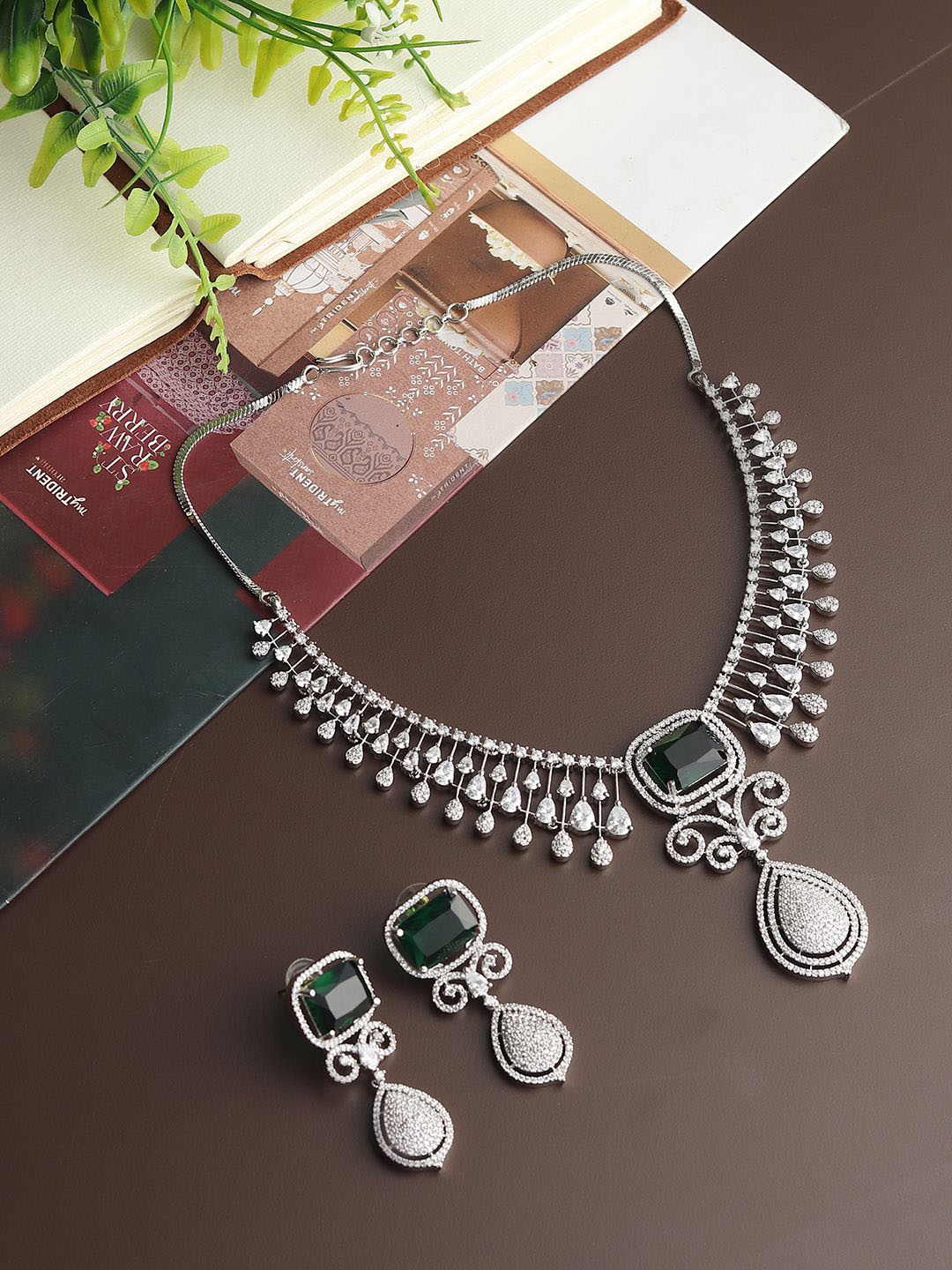 RHOSYN Silver-Plated Cubic Zirconia & American Diamond Stone Studded Jewellery Set
RHOSYN Silver-Plated Cubic Zirconia & American Diamond Stone Studded Jewellery Set